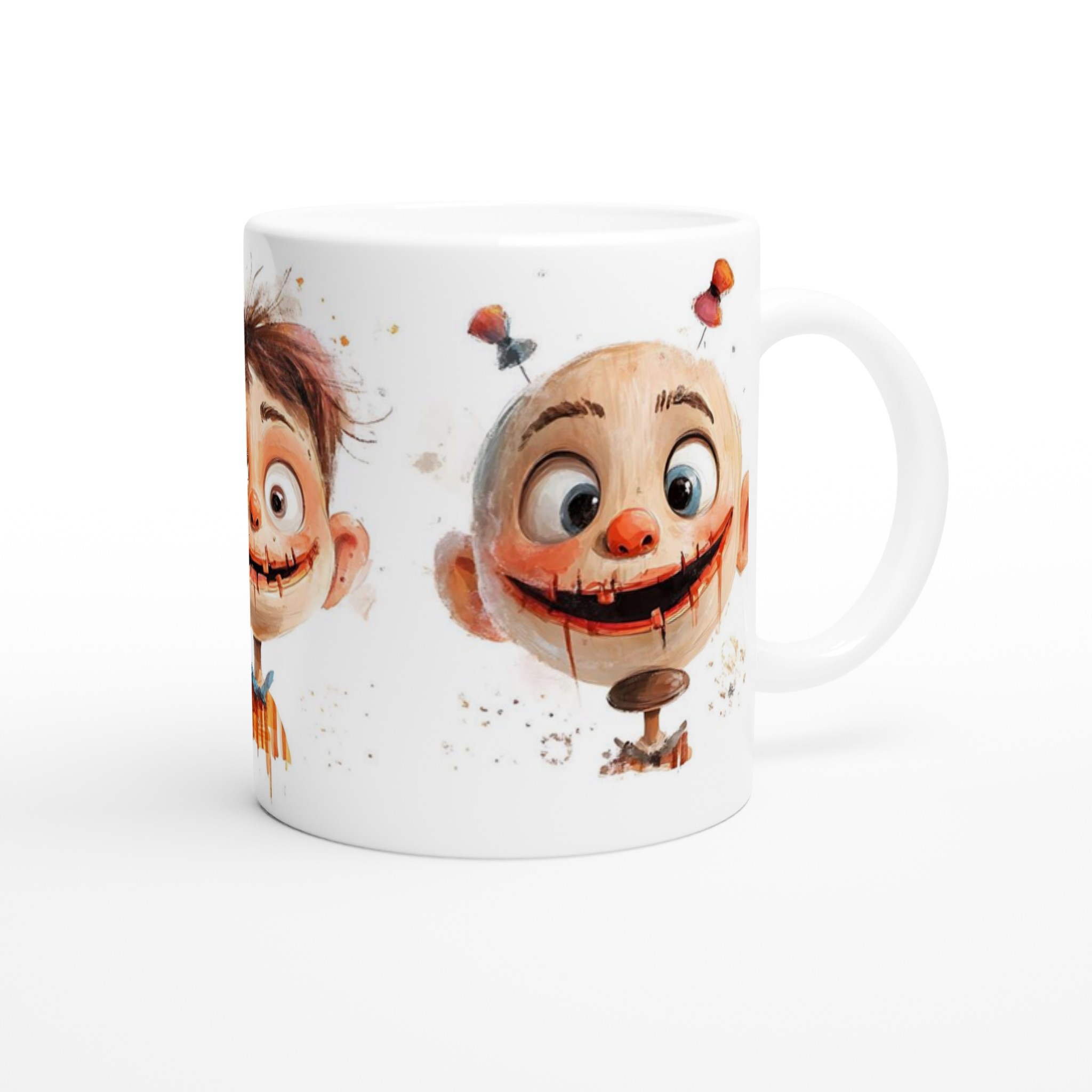 Lekfulla Monster Mugg – Vit 11oz Keramisk Mugg med Charmiga Akvarellkaraktärer 9 a43d4461-c5b0-4bc1-a238-967c375c156b
