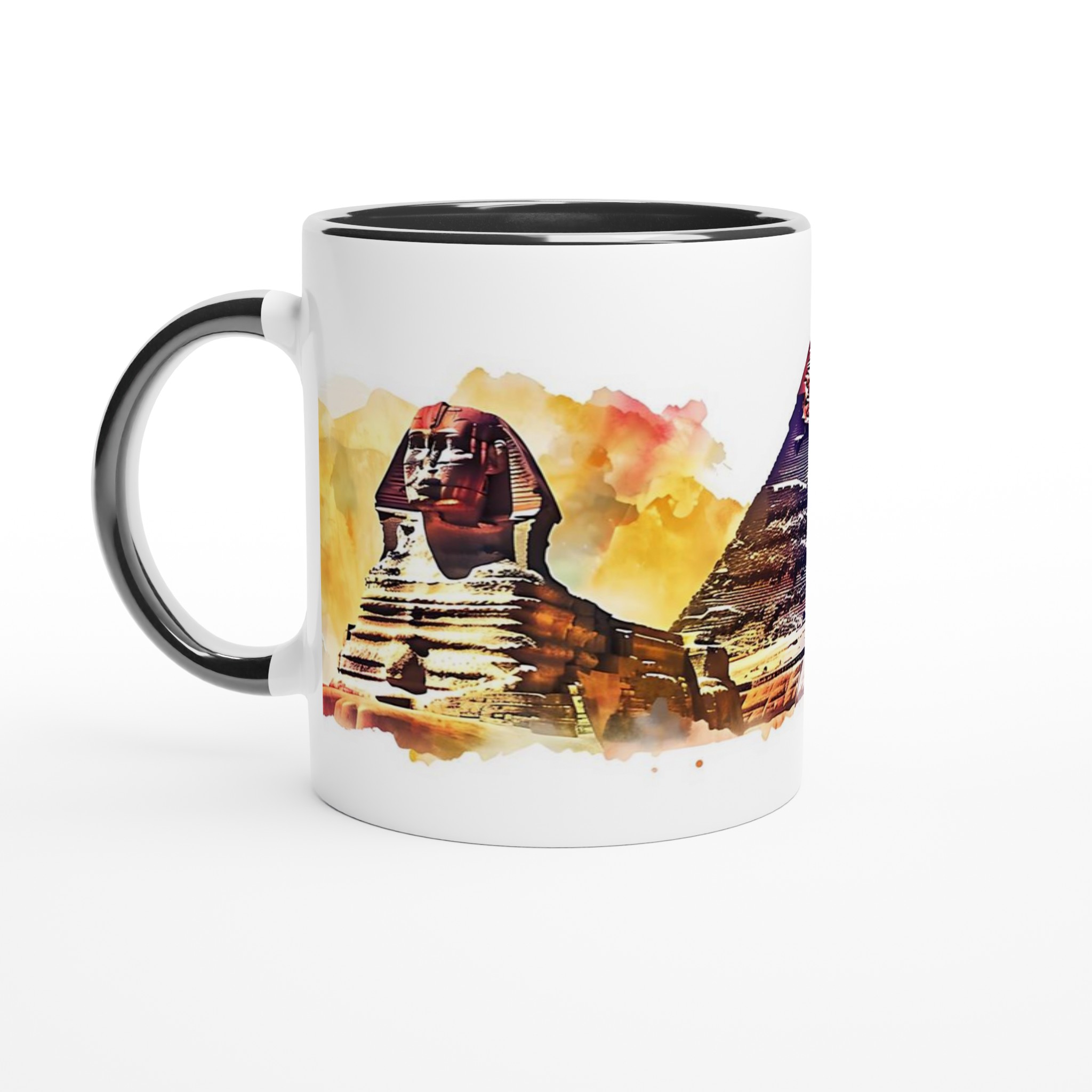 Egyptisk Akvarell Mugg - Sfinx & Pyramider i Levande Konst, Välj Färg 4 a481710f-decb-4cba-845d-e7bd6608e5e2