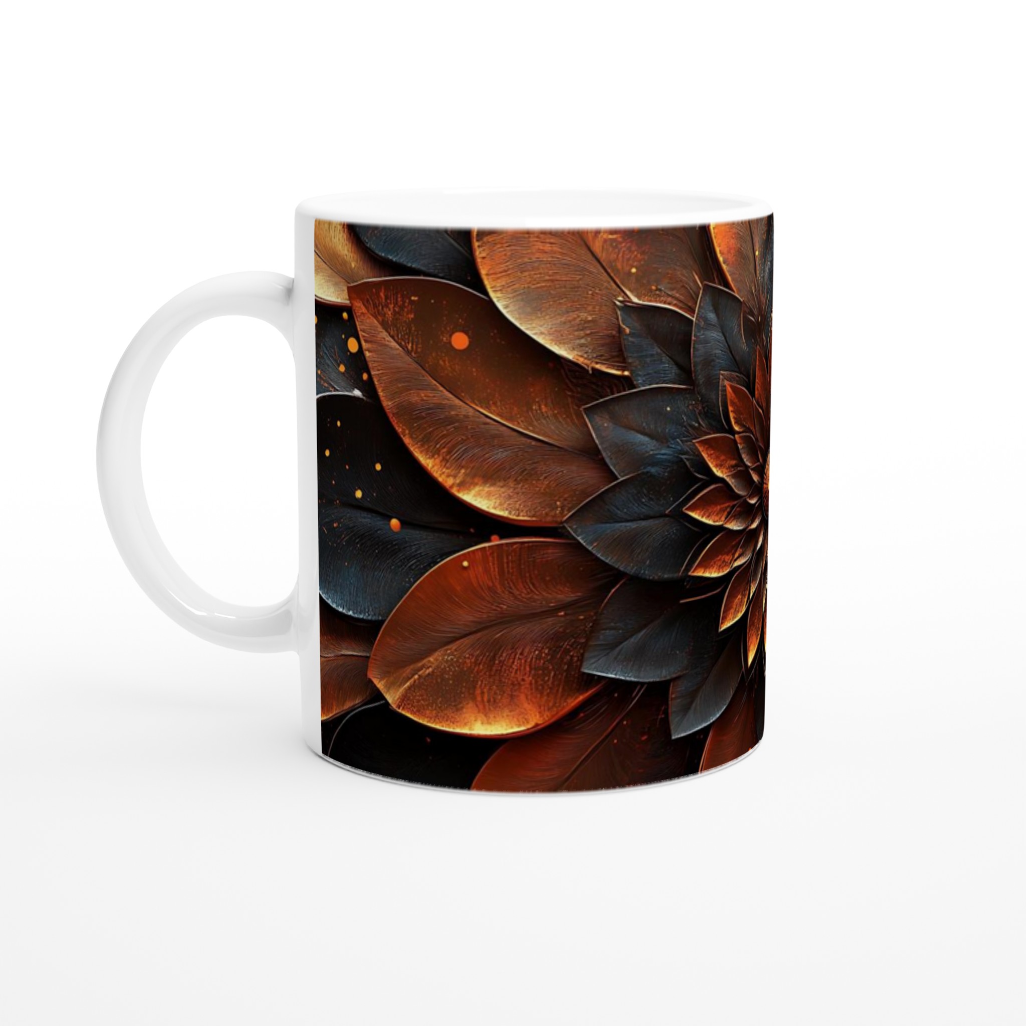 Mörk abstrakt lotusblomma 11oz keramisk mugg – Färgval för din unika stil 1 a4aedb7d-9691-4179-b664-11b1ab11480d