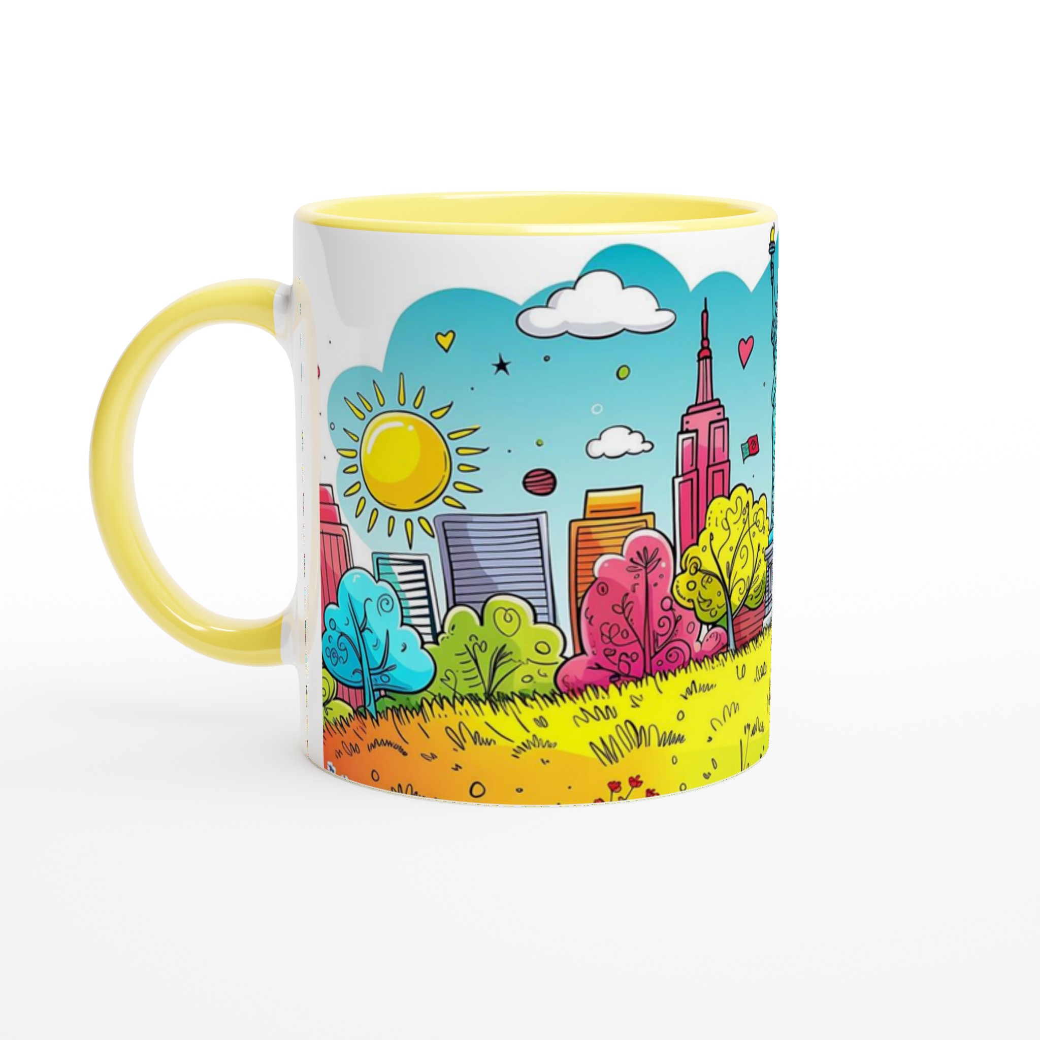 Färgsprakande Stadsillustration Mugg - New York Inspirerad Keramikmugg i 7 Livfulla Färger 3 a4bcb08a-9704-415c-9ccf-d2b6a1737b62