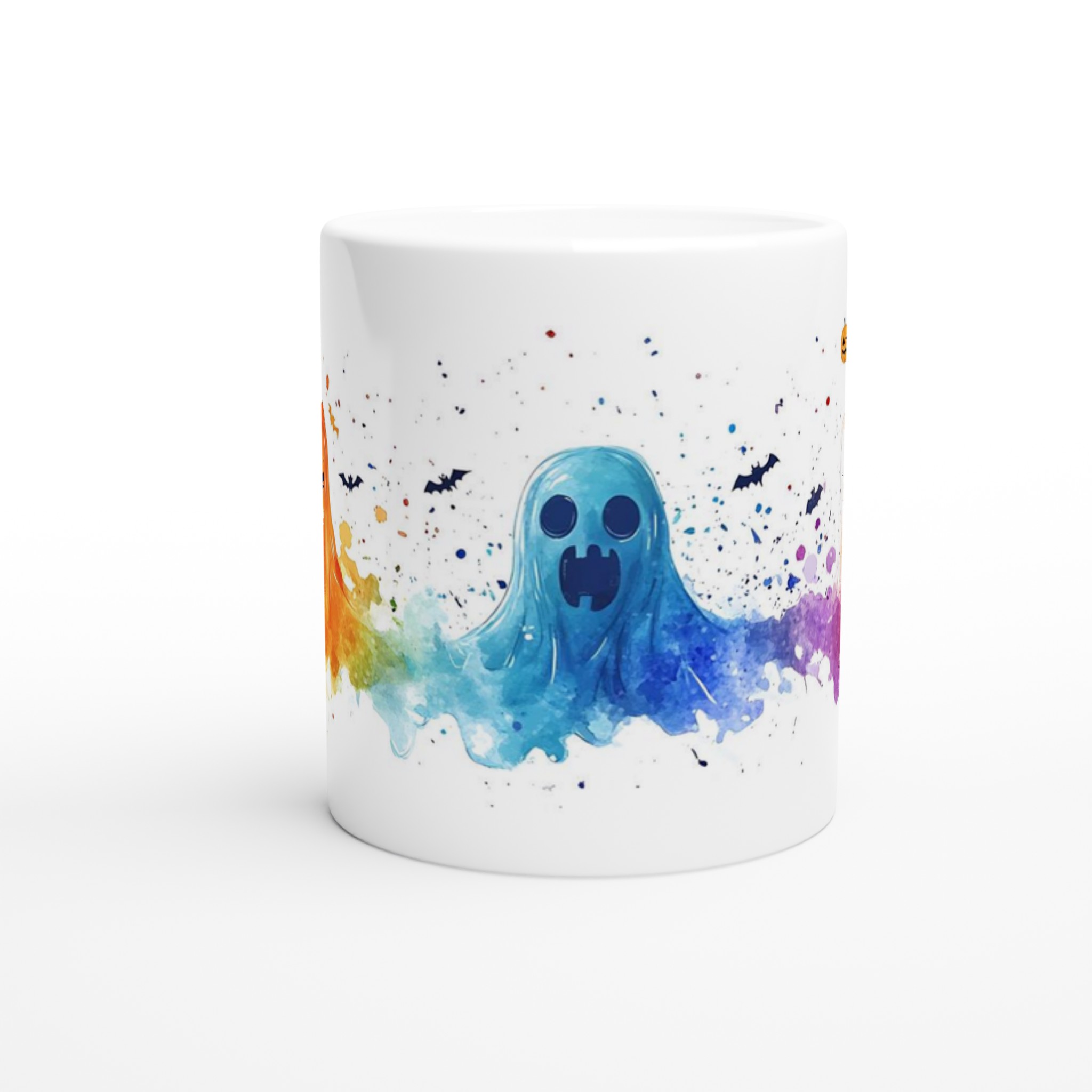 Spöklikt Söt Halloween Mugg - Akvarell Pumpa & Spöken i Flera Färgval 8 a4cfd83f-69c7-49a7-ad81-66b625a7c4cf
