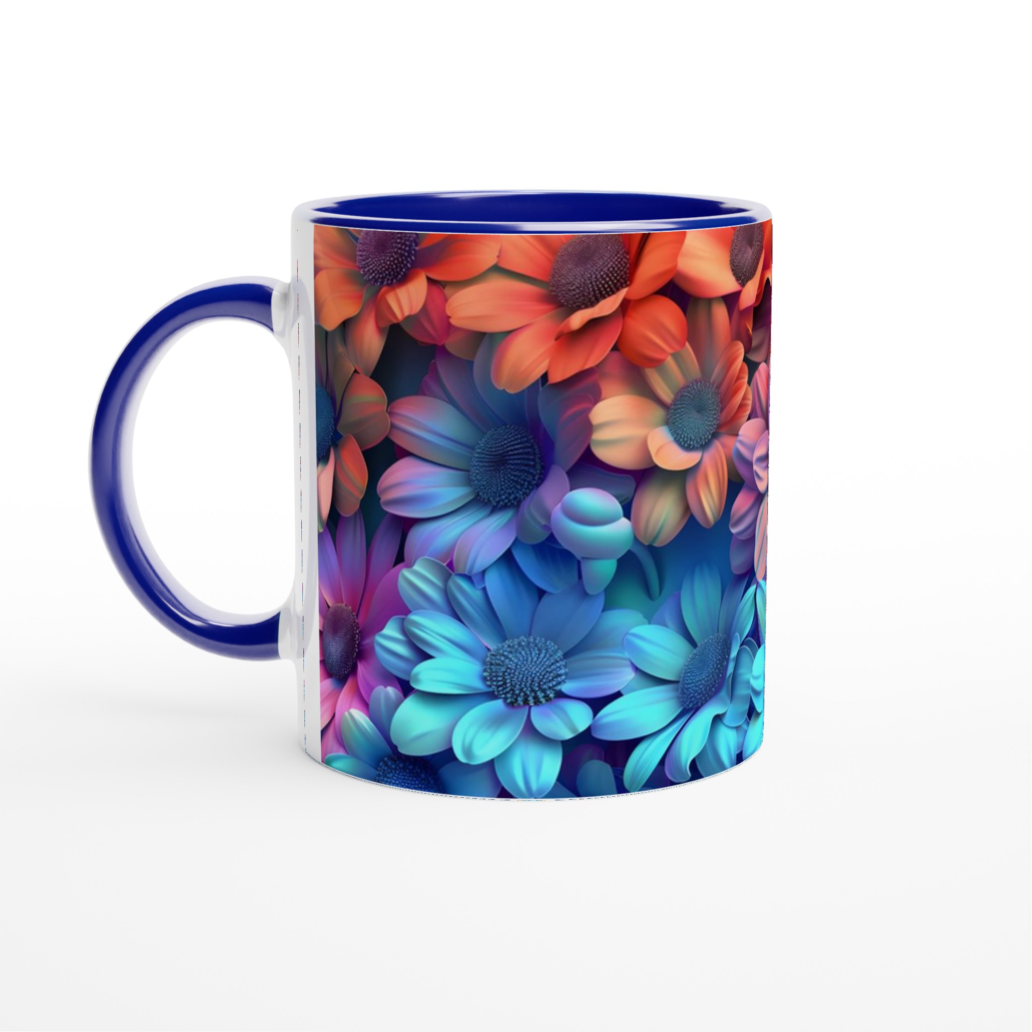 Färgsprakande Blomstermugg – 11 oz Keramikmugg i ditt Val av Sju Livfulla Färger 2 a4d94315-dfe4-49bb-a6ab-76c68c51a497