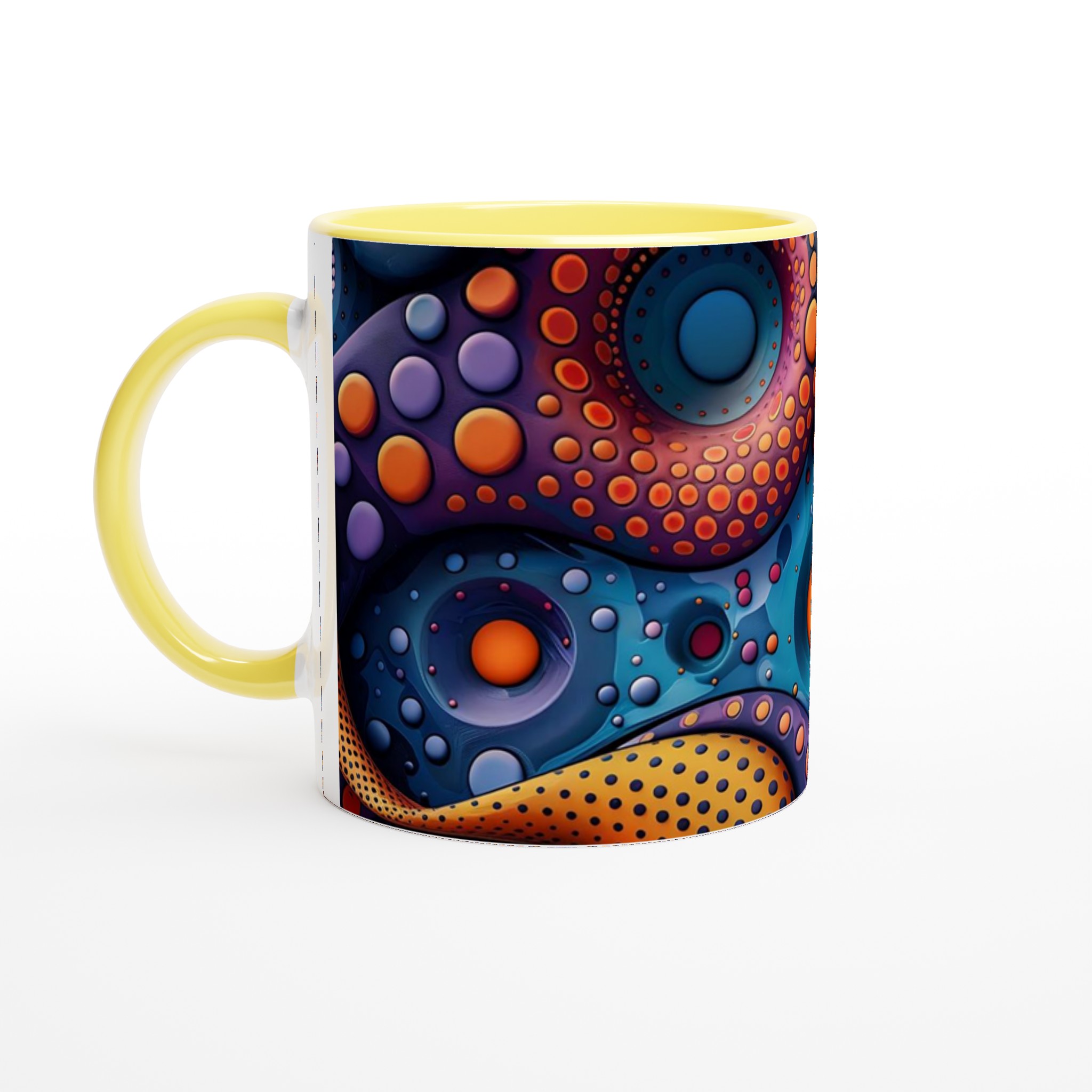 Abstrakt Bubbel Keramikmugg - Livfull Design i Blått & Orange, 11oz 3 a4e36592-ec21-478e-8ac9-977235dd9c9b