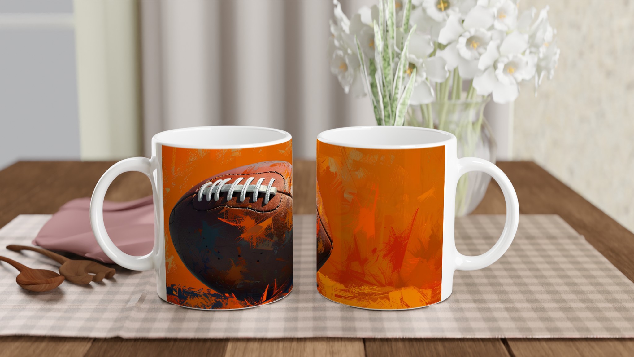 Rugby Art Kaffemugg – Dynamisk Design i Orange och Brunt – Välj din färg! 10 a5010638-1334-4343-a88c-3f08ba225651