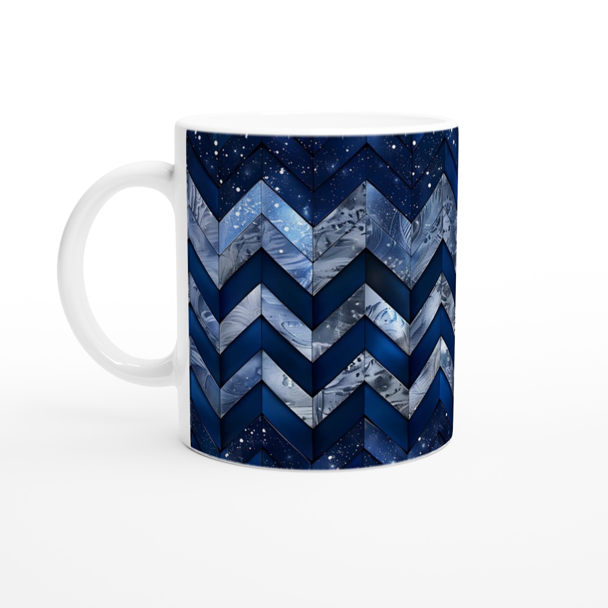 Vit 11oz keramisk mugg med djupblå natthimmel & mönster – välj din favoritfärg 1 a52c052f-699e-4214-bd19-3713255f9b12