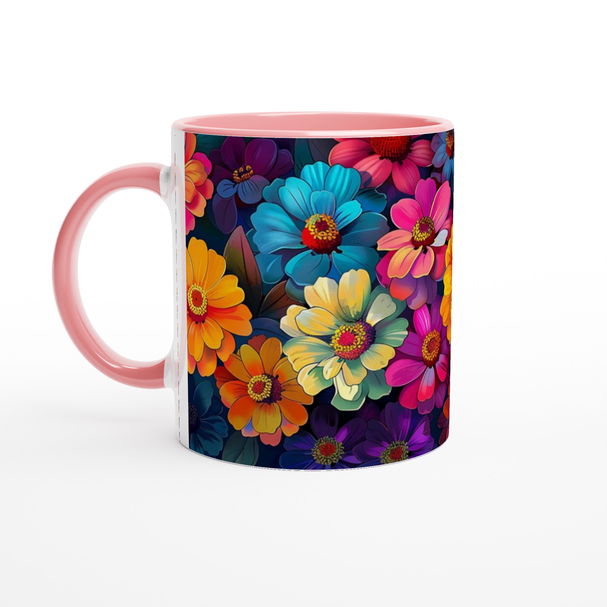 Färgexplosion: 11oz Keramikmugg – Blommig Design i Levande Nyanser för En Pigg Start på Dagen 6 a540c4e7-2cd9-40f9-bd68-7d5fd69d2f57