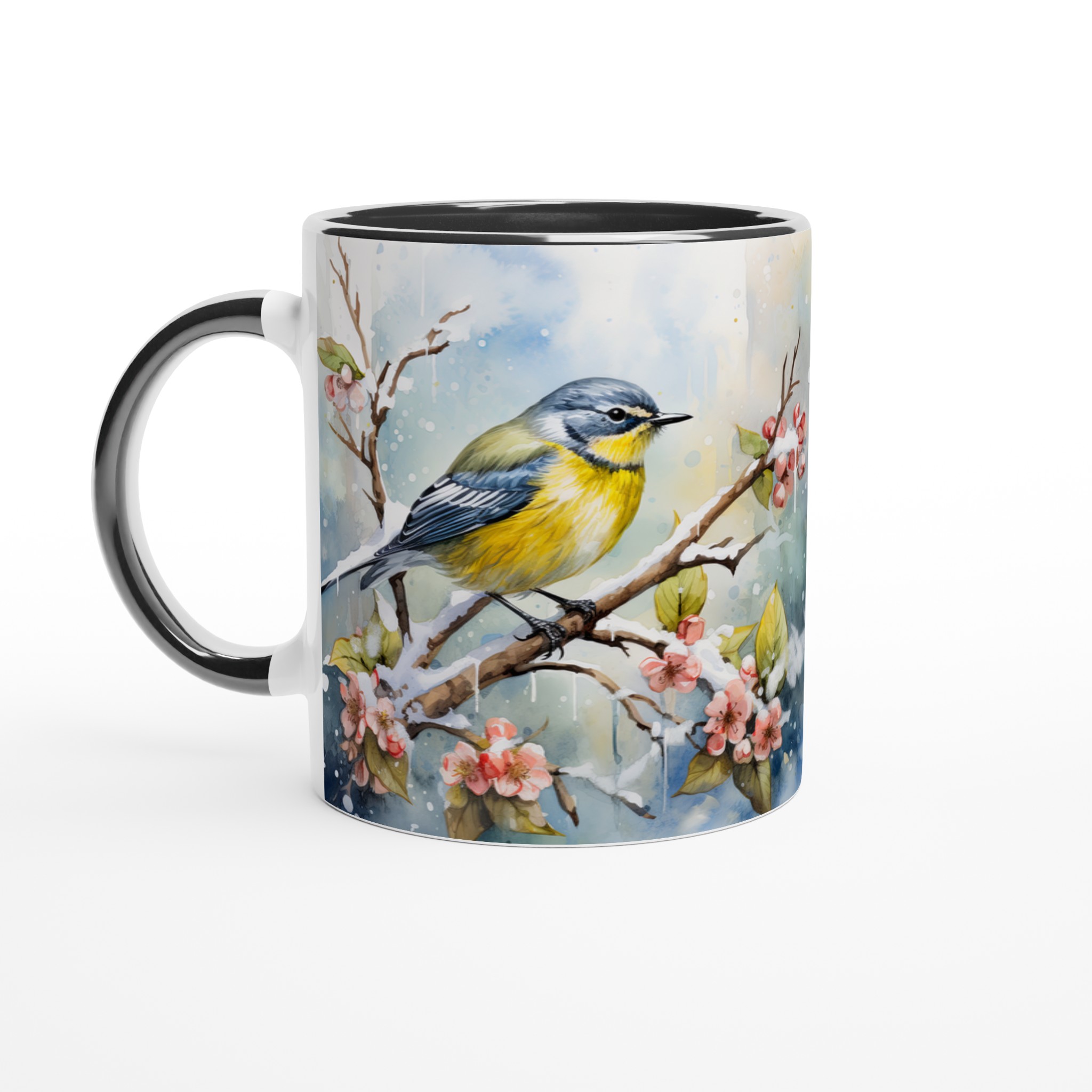 Vit 11oz keramisk mugg med fängslande vinterfågelmotiv i sju färgstarka nyanser 4 a5592ceb-9752-4d2a-8726-1b81678d0e2d