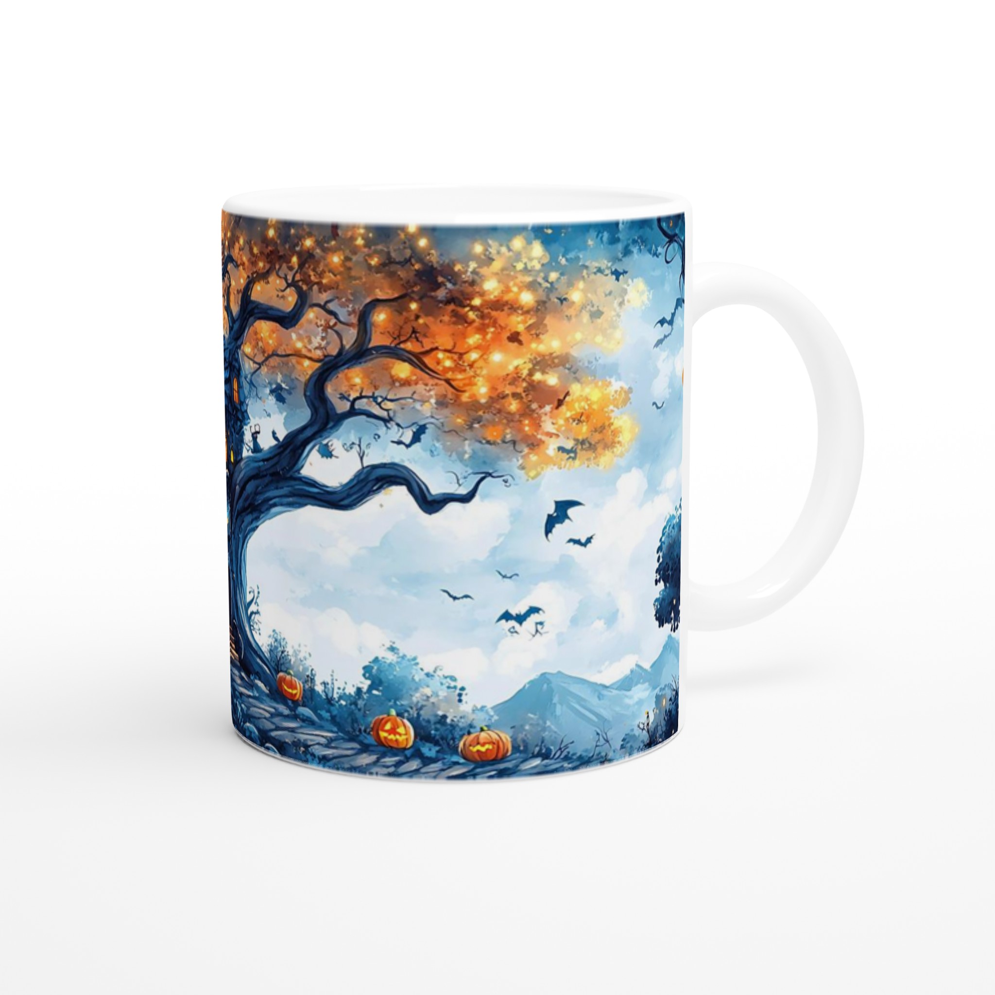 Mystisk Halloweennatt Mugg – Drömsk Trädhusdesign i Klara Färger 9 a568d3f1-d2e8-4caf-b4c4-643fc5b9913a