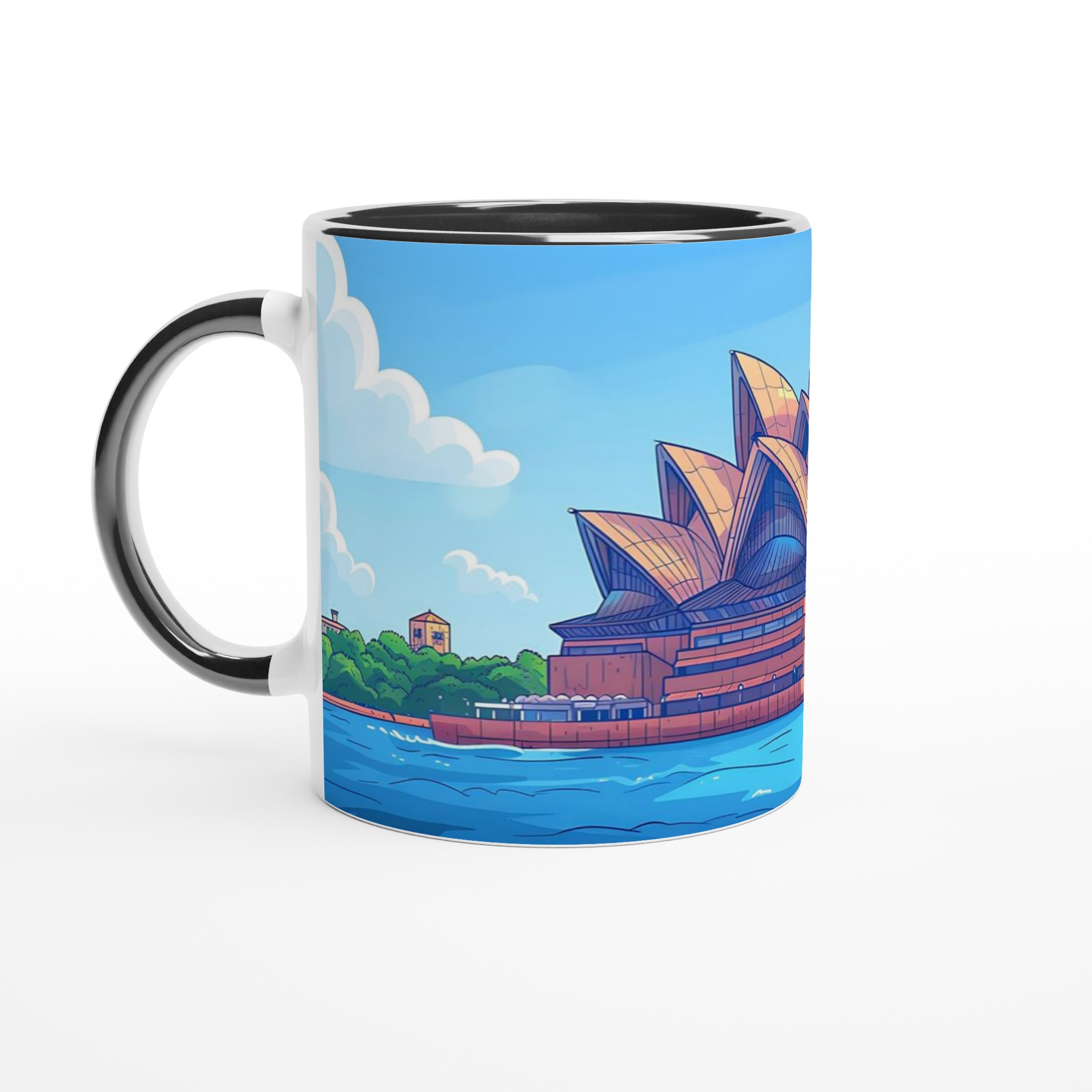 Sydney Opera House Cartoon Mugg – Levande Stadsbild i Klarblåtoner, Välj Din Favoritfärg! 4 a5c8f022-7147-4161-b943-2bd4332f5739