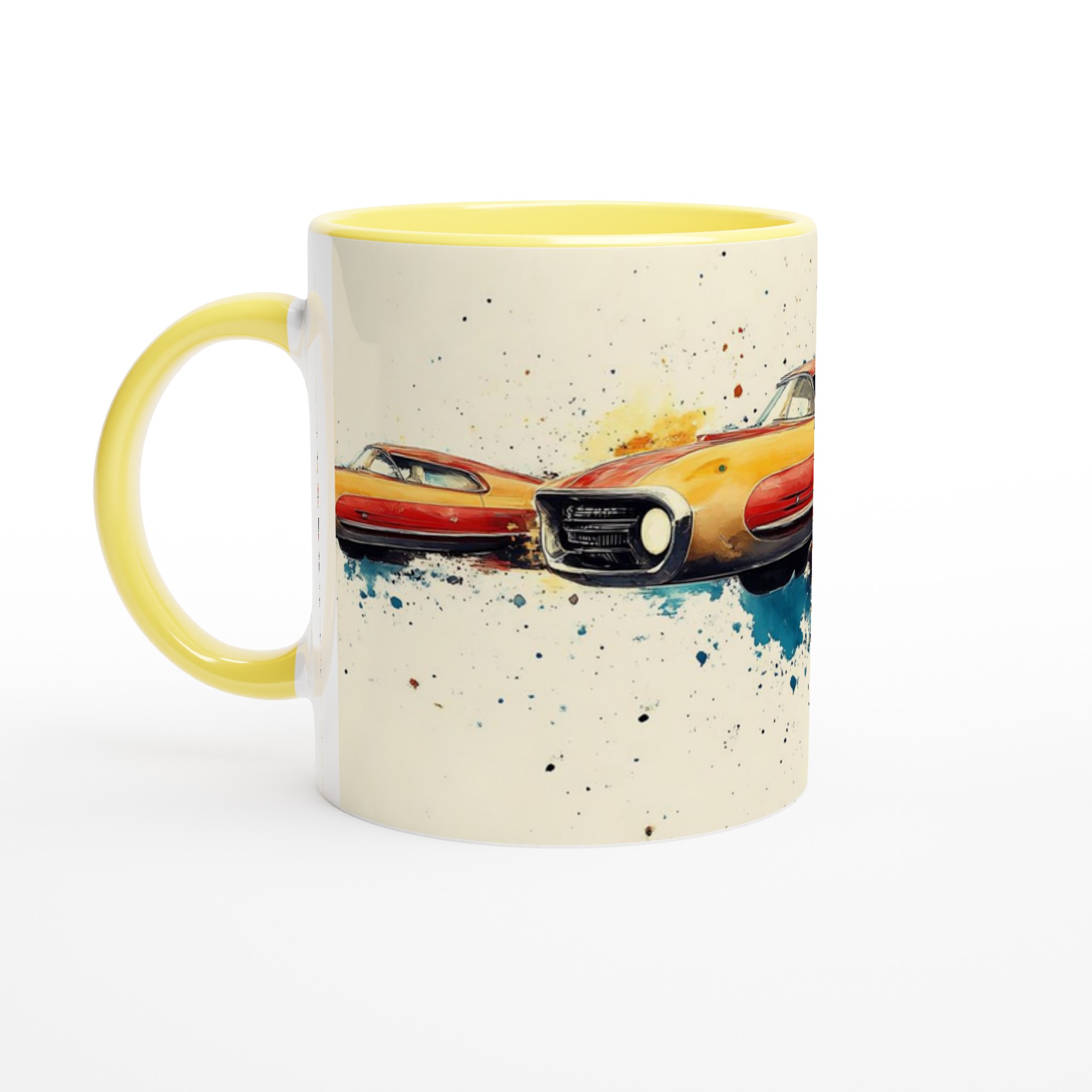 Retro Racing Art Mugg – 11 oz Keramikmugg med Dynamiskt Bildtryck i Flera Färger 3 a5d372b8-8191-420c-967f-9d769b6c4c52