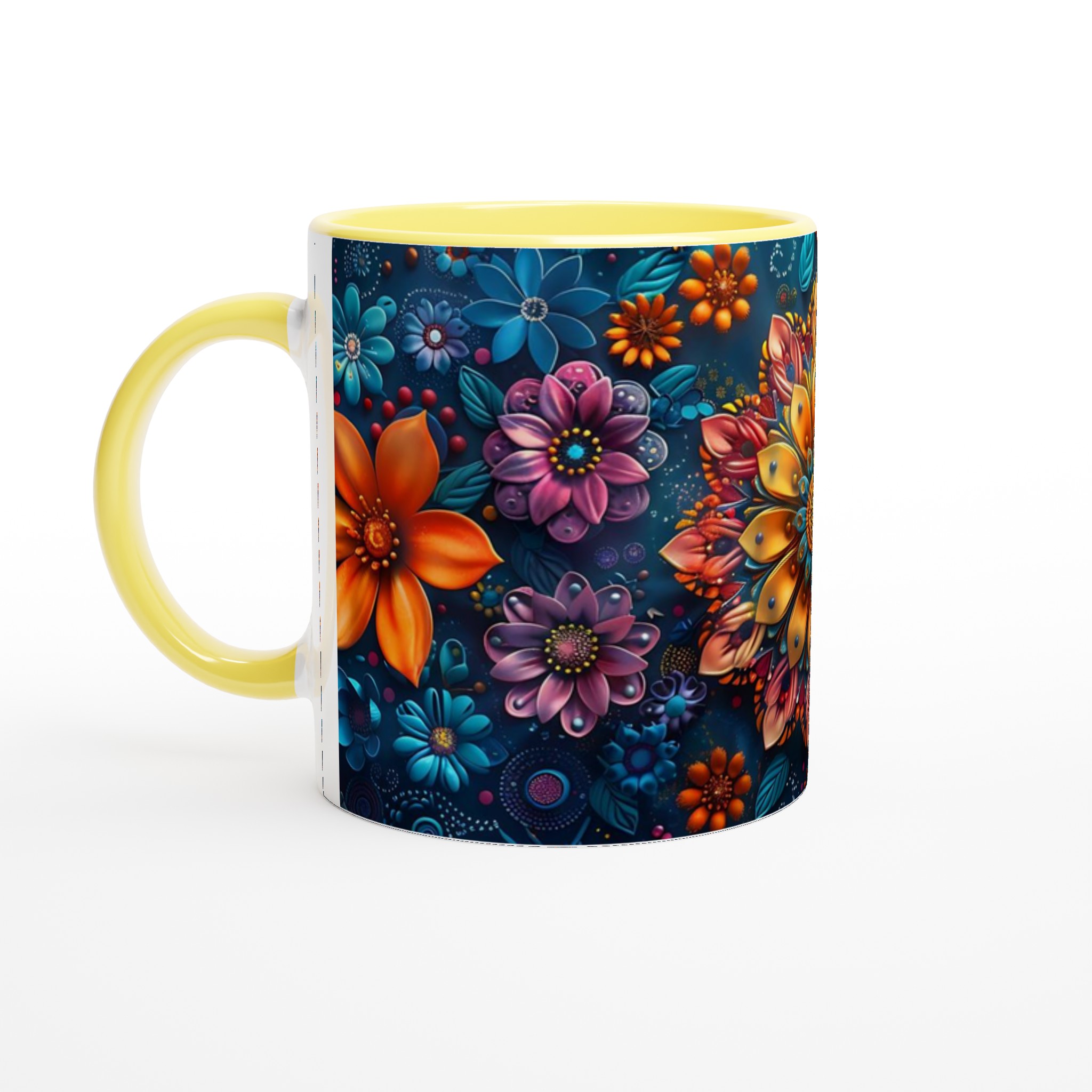 Mångfärgad blommig Mandala 11oz Keramisk Mugg – Konstnärlig Design i Flera Färger 3 a5f0725a-6f6e-4076-8491-2d7839e68532