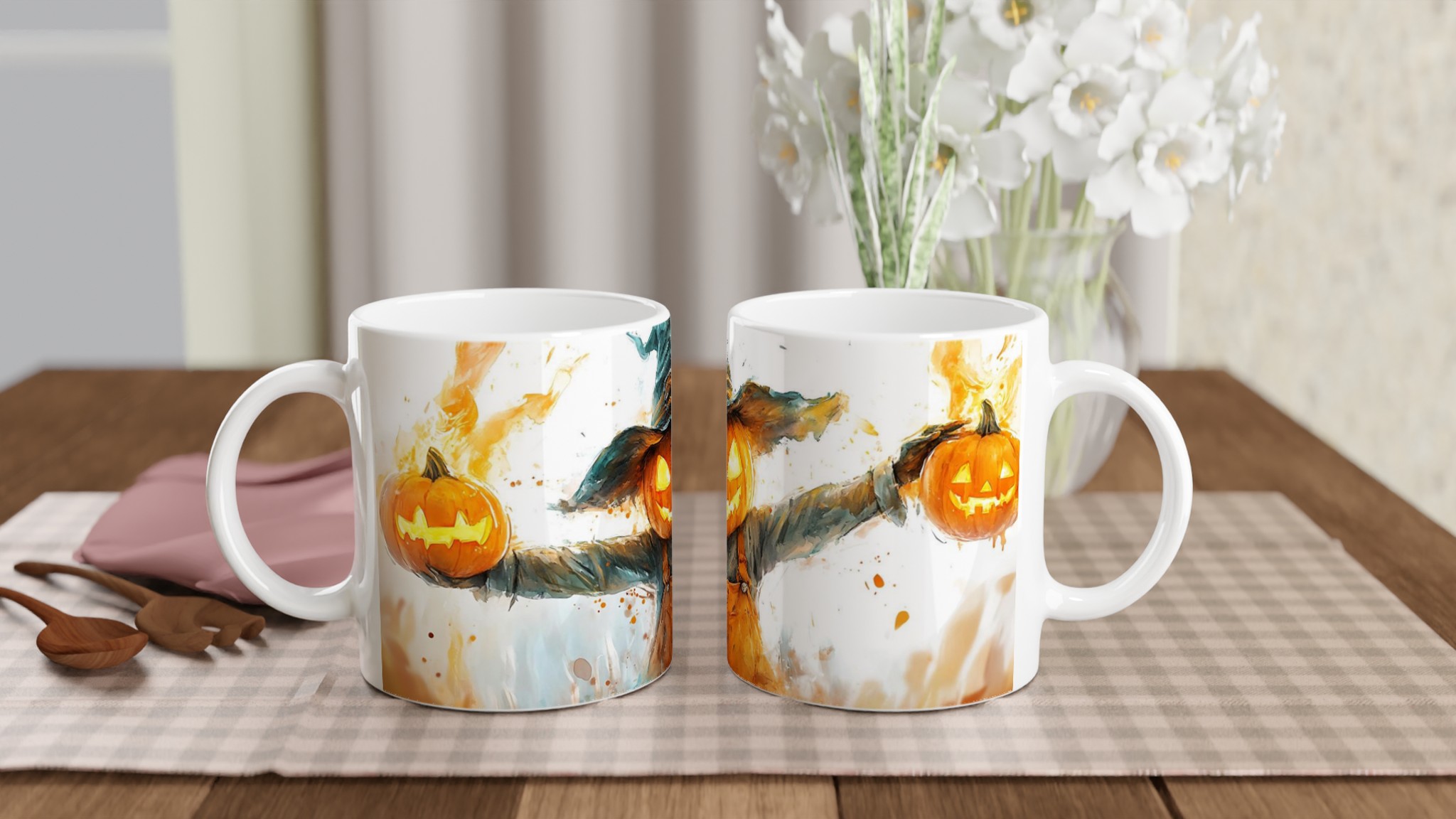 Mystisk Pumpa Skrämsel: Skräckinjagande Halloween Keramikmugg i ditt färgval – 11oz Vit Vit Keramikmugg 10 a60da58b-6c36-46bd-9584-8fa83ad13dc8