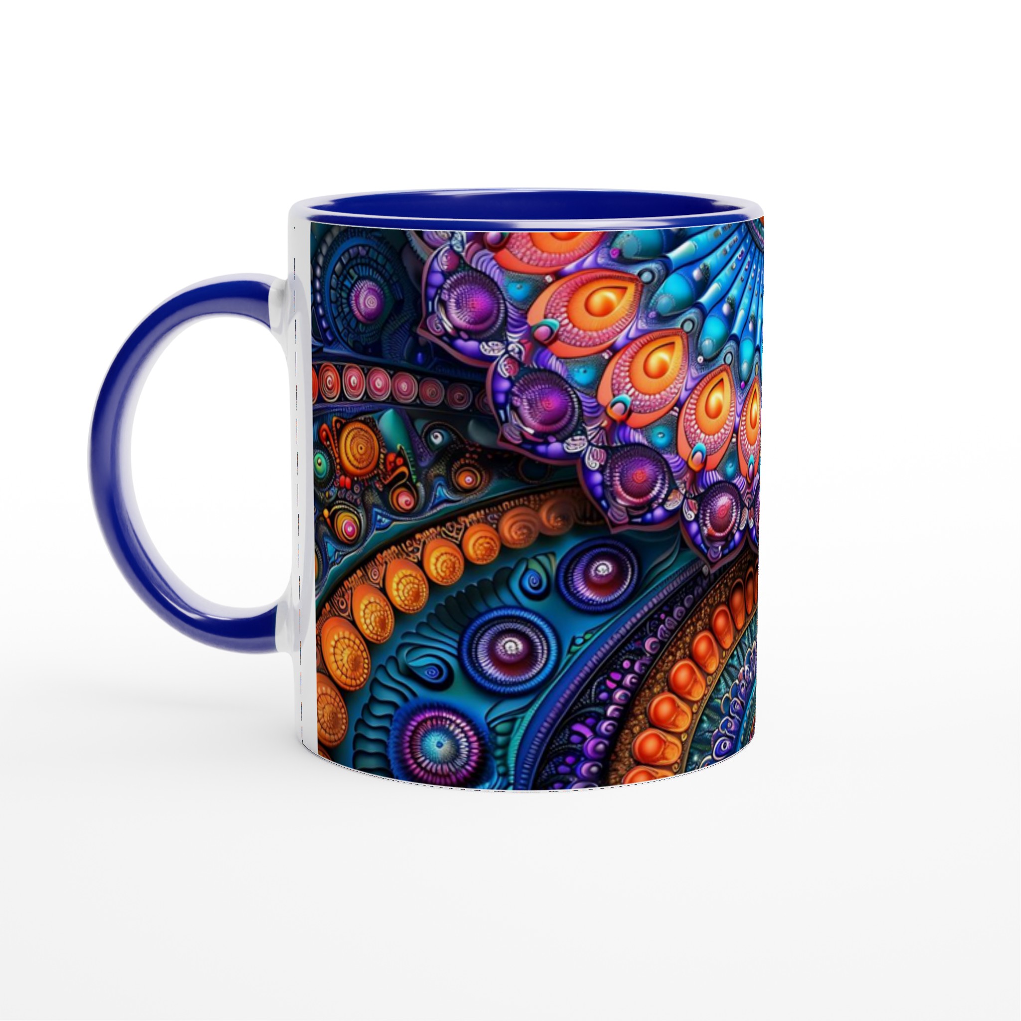 Psykedelisk Mandala Keramikmugg - 11oz Levande Design i Valfri Färg 2 a61dccdc-172c-41b3-9aa7-25793e32fa61