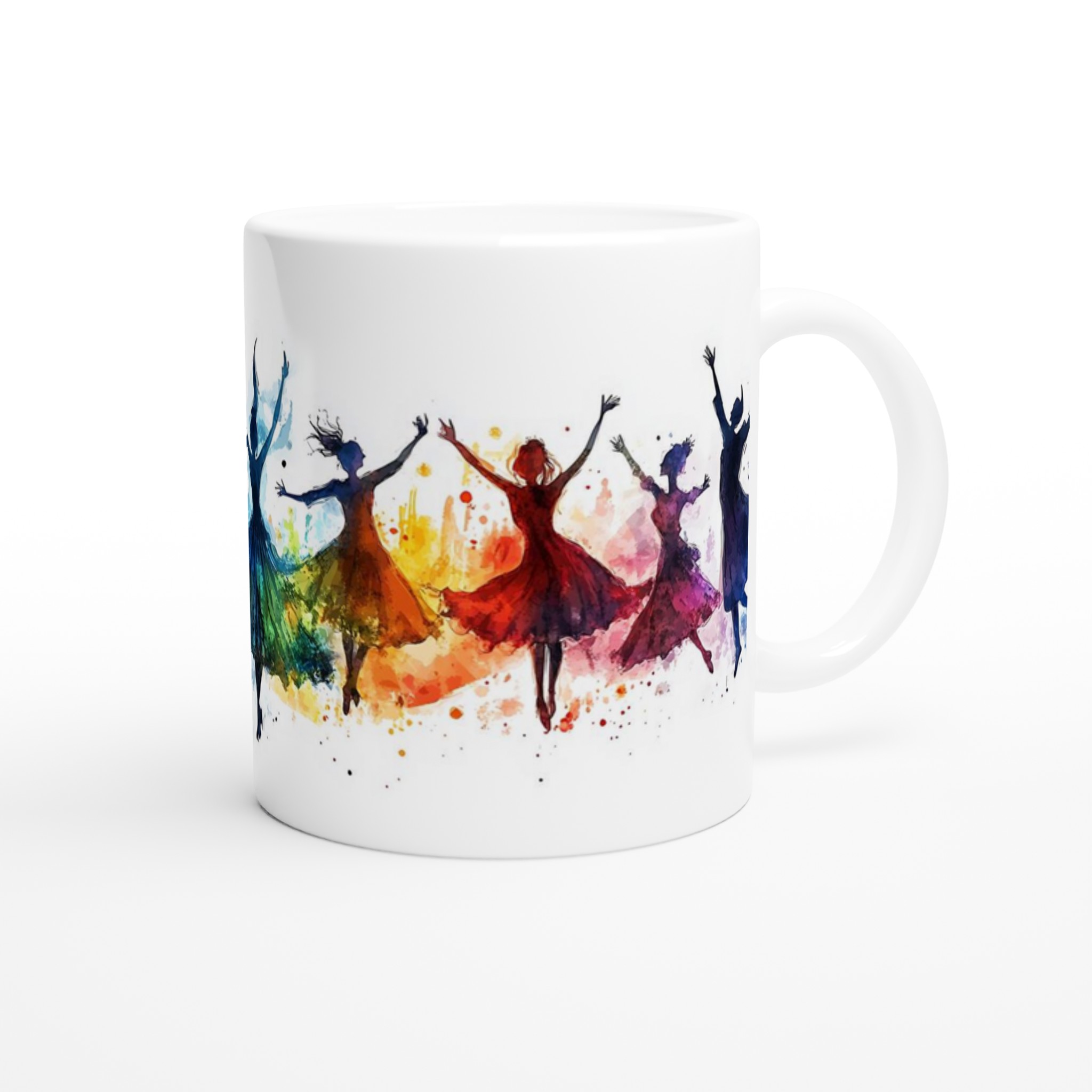 Dansande Ballerinas – Färgstark Akvarellmugg – 11oz Keramisk Kaffemugg i Valfri Färg 10 a67197ce-8859-476c-b783-cd874a7c026e