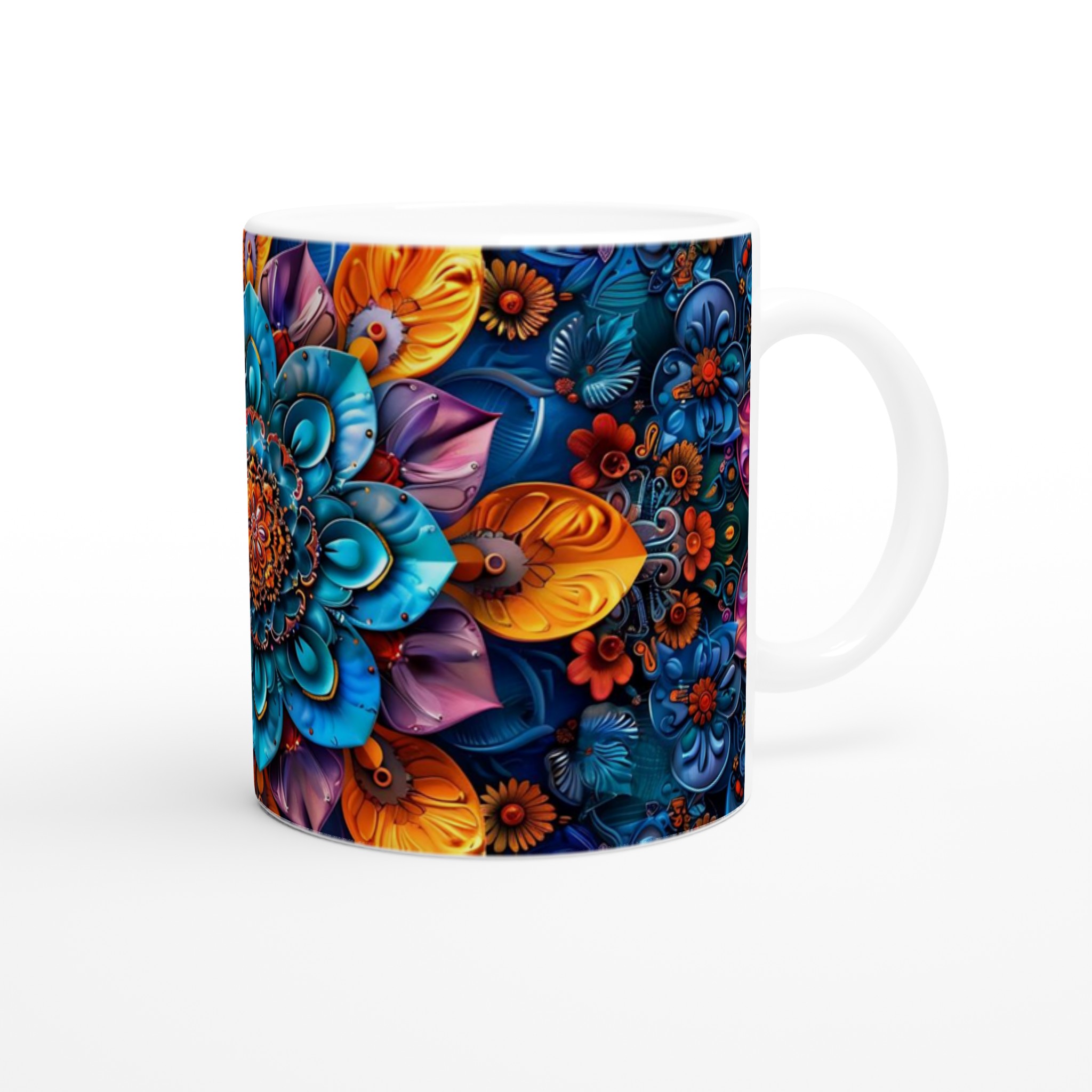 Mångfärgad Floral Mandala 11oz Keramikmugg - Lyxig Design för Din Favoritdryck 9 a67598fa-4aa3-4e25-9794-66a0fd6135fb