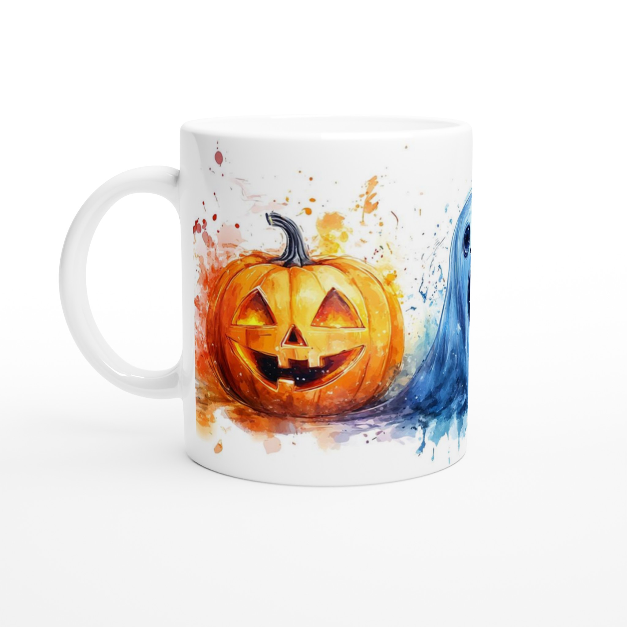 Spooky Watercolor Halloween Mugg - Pumpa & Spöke - Välj din favoritfärg 1 a6917ddb-45fc-4ce4-9c87-2ebba216afd8