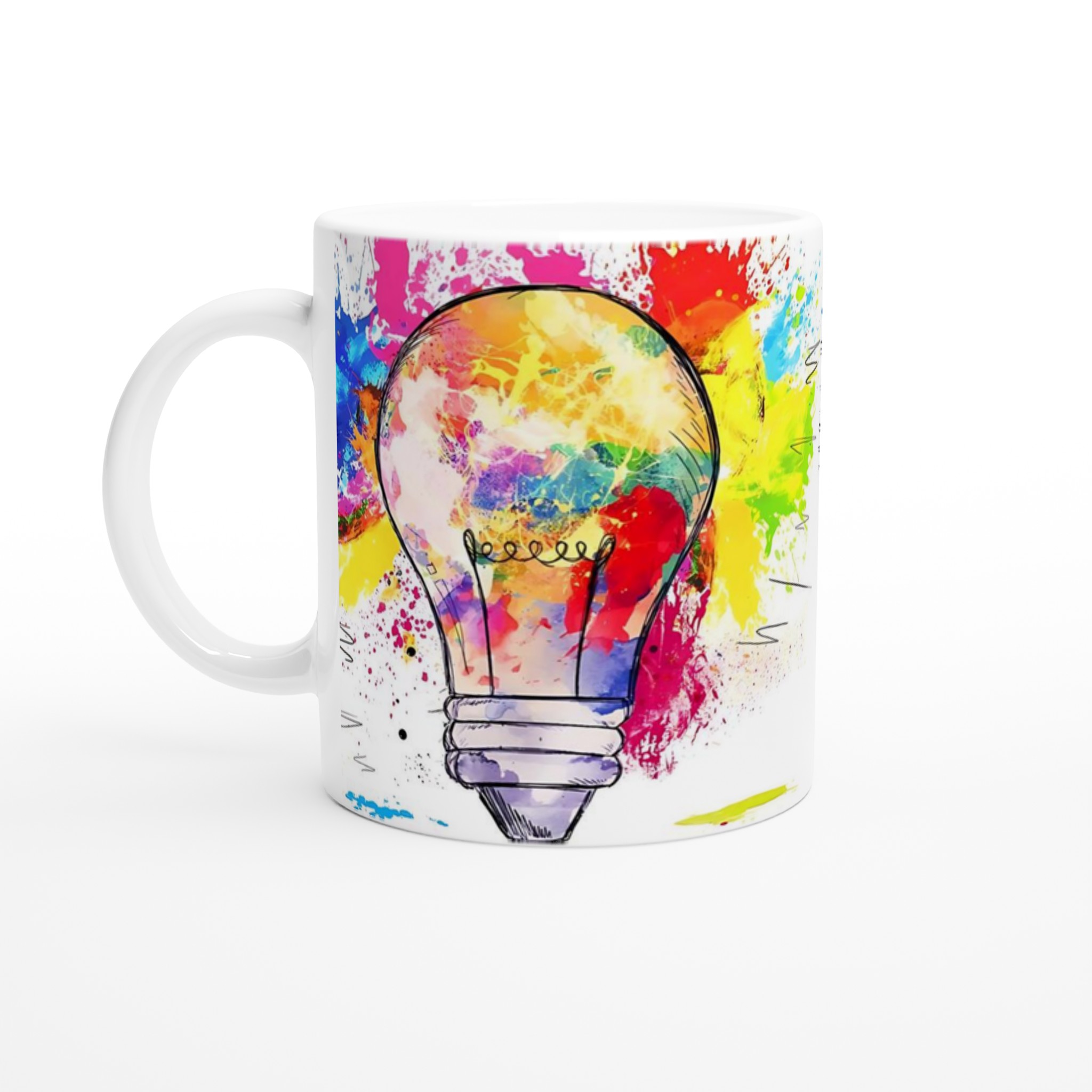 Vit 11oz keramisk mugg med färgstark, kreativ design – välj bland sju livfulla färger 1 a6995aa7-87c8-449f-a7c6-e28967c0d4af