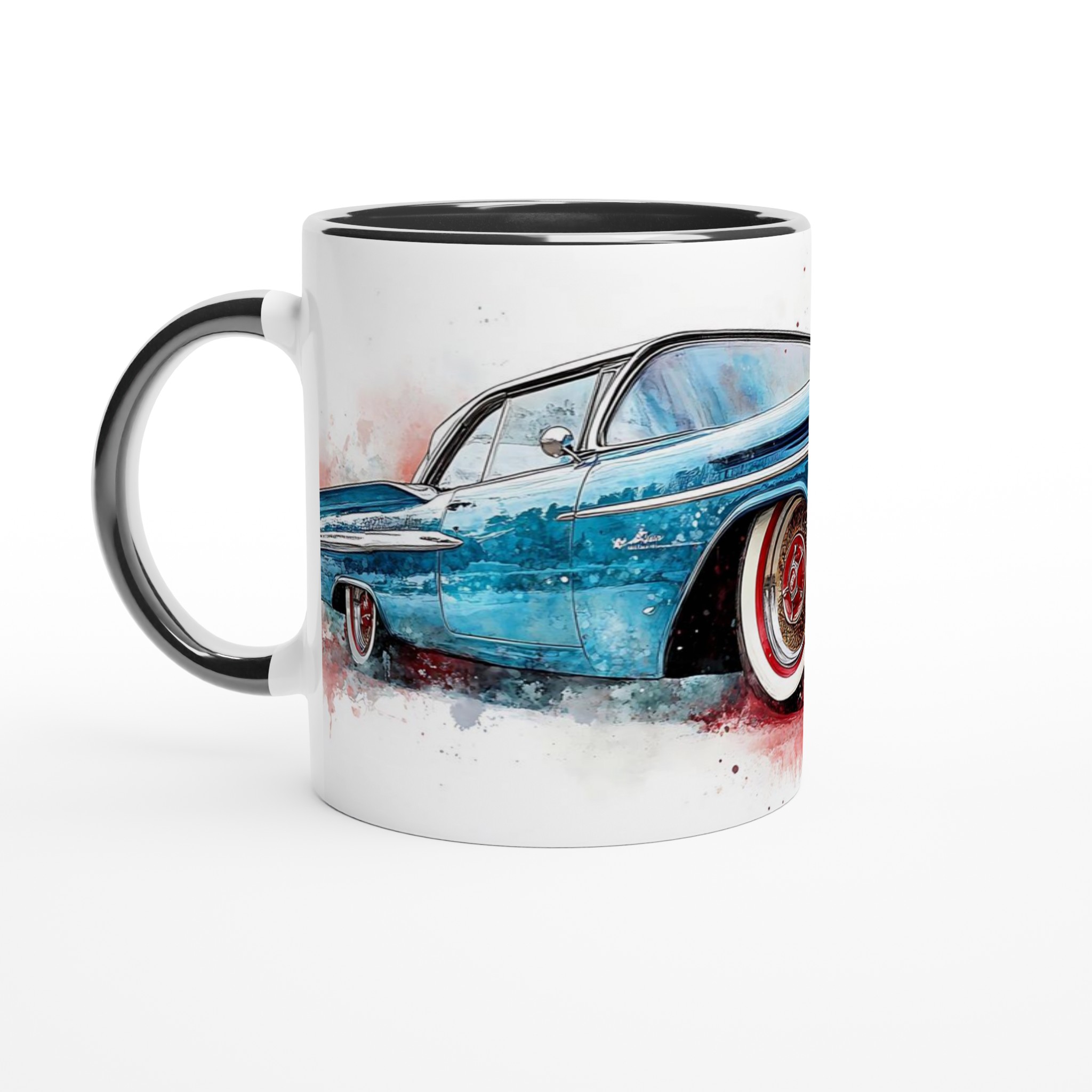 Klassisk Cadillac Vattenfärgsmugg – 11oz Keramikmugg i Vintage Amerikansk Bildesign 4 a69edbbb-07bb-4f0a-ad8c-8cdb68bca726