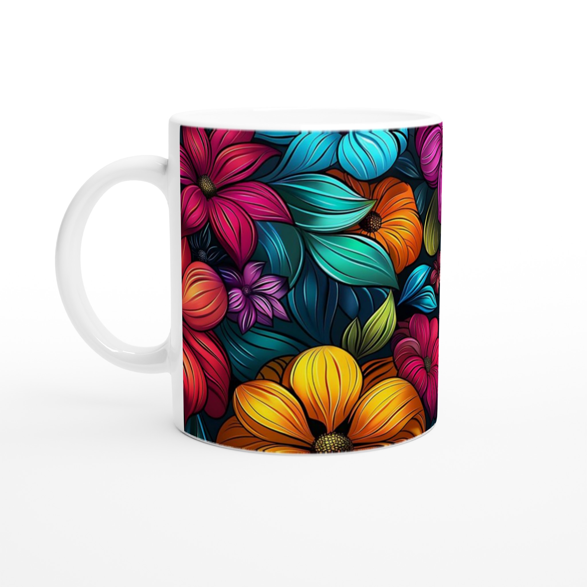Tropisk Blomster Mugg - Livfull Keramisk Kaffemugg med Färgstark Design, 11oz 1 a6efe024-bd8e-46b3-8f42-34525a862d9e