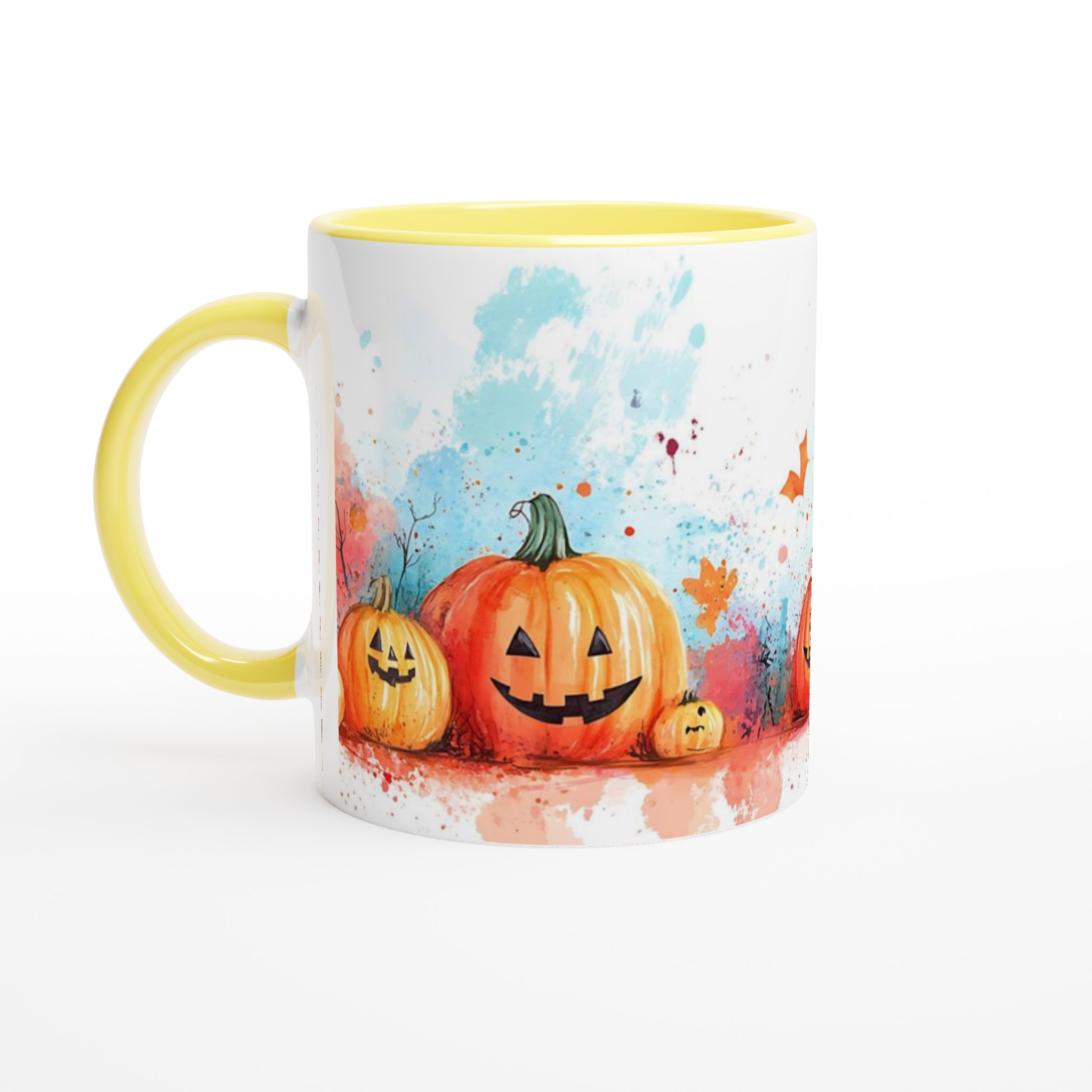 Lekfull Halloween Pumpa Mugg - Keramisk Kopp med Akvarell-inspirerad Design i Ditt Val av Färg 3 a723263e-31d1-4bba-953a-0695eba3557d