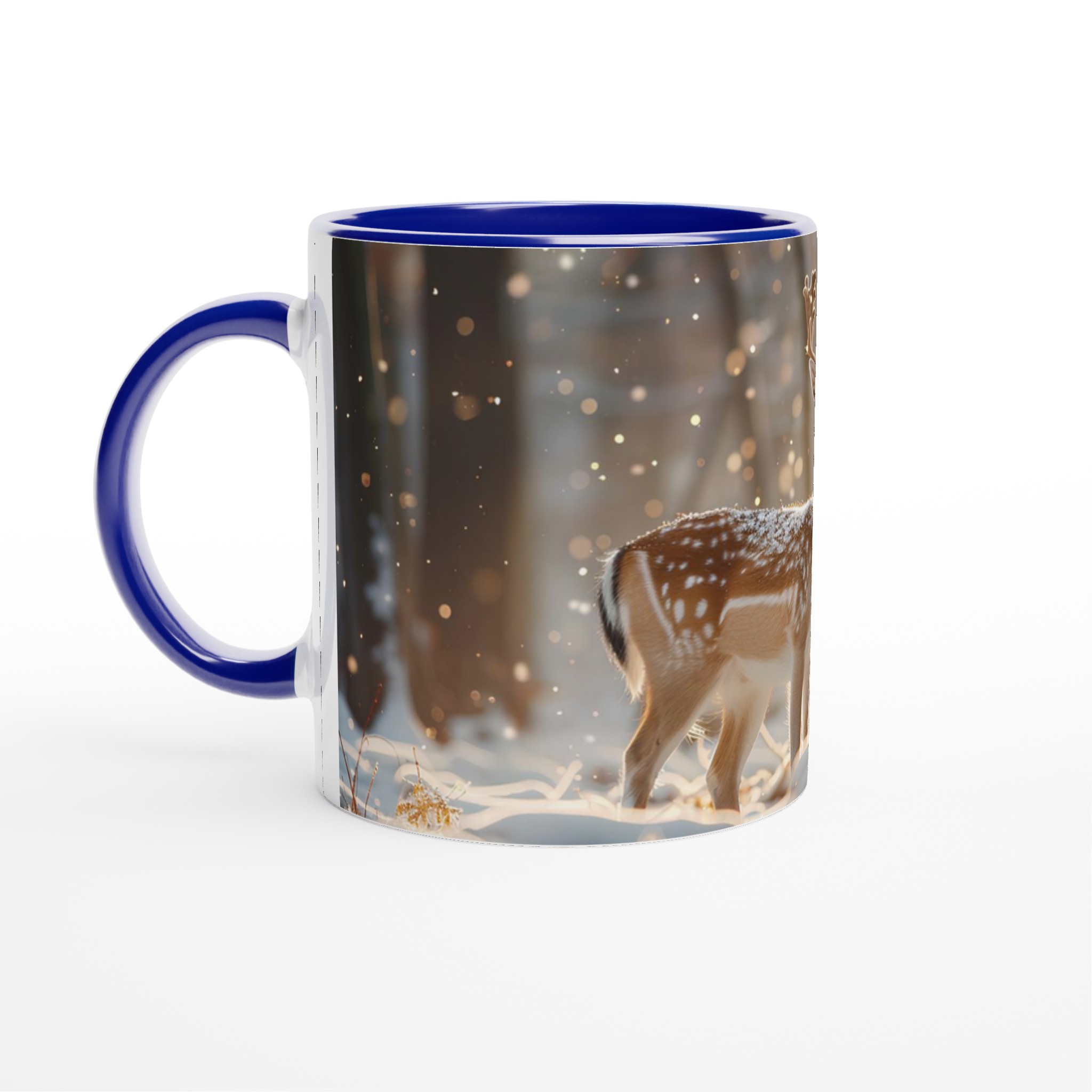 Vintermagi: Rådjur i Snölandskap – 11oz Keramikmugg i Sju Färger 2 a730363d-f881-45d2-a704-d038fa9737a2