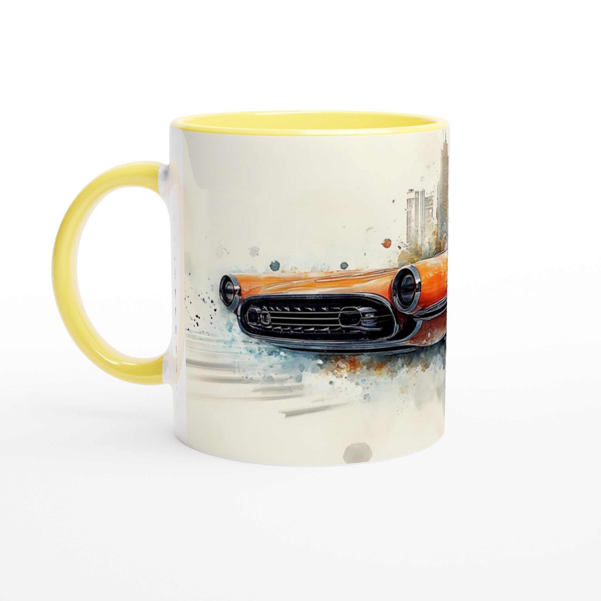 Retro Road Trip: Vibrant Watercolor Classic Car Mugg - 11oz Keramisk Kaffemugg i ditt val av 7 färger 3 a736d465-b248-43d4-81de-0ad16ceb6431