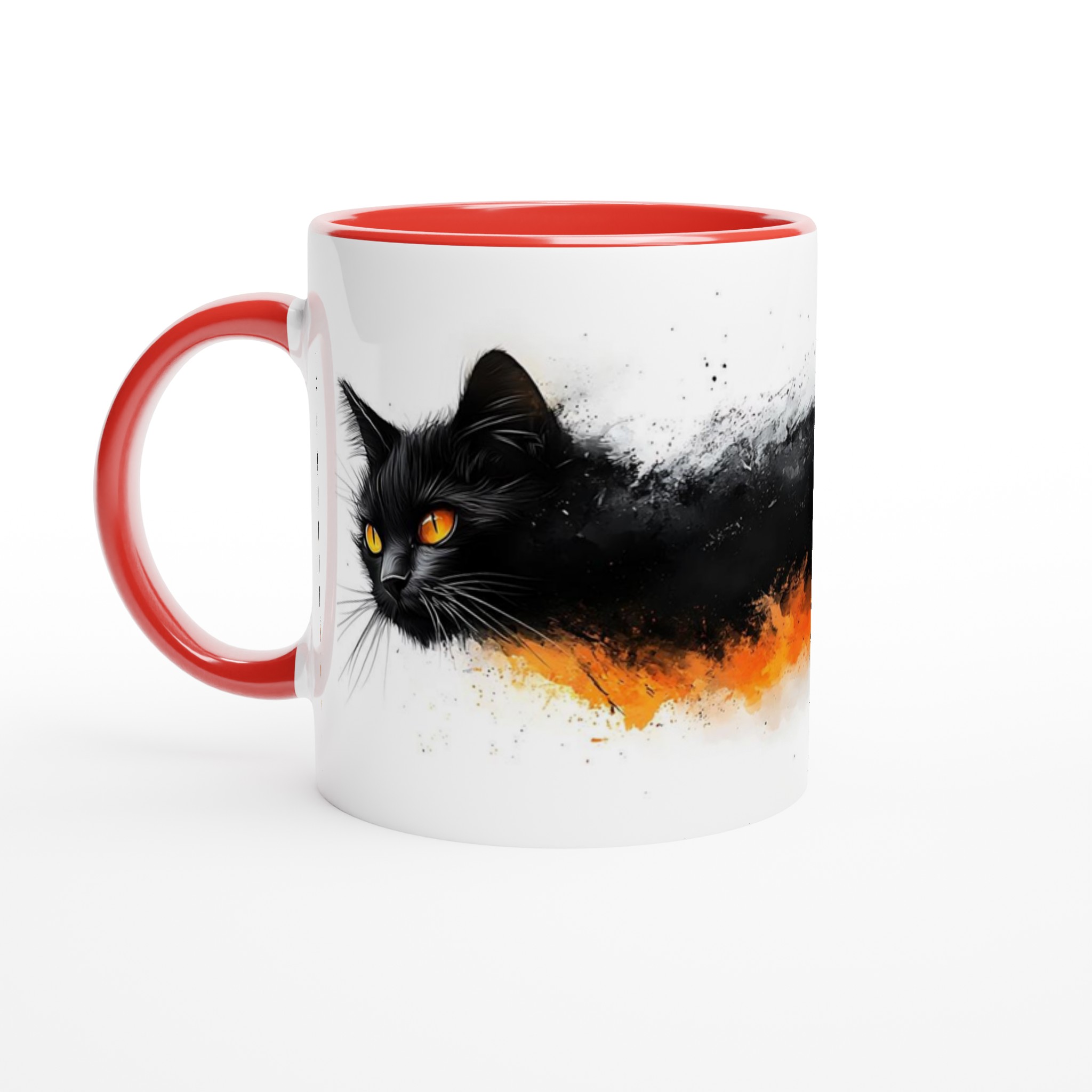 Mystisk Svart Katt Keramisk Mugg - Eldiga Ögon, Konstnärlig Design i Ditt Val av Färg 5 a751378e-99cd-4e11-8694-3de9e29a51df