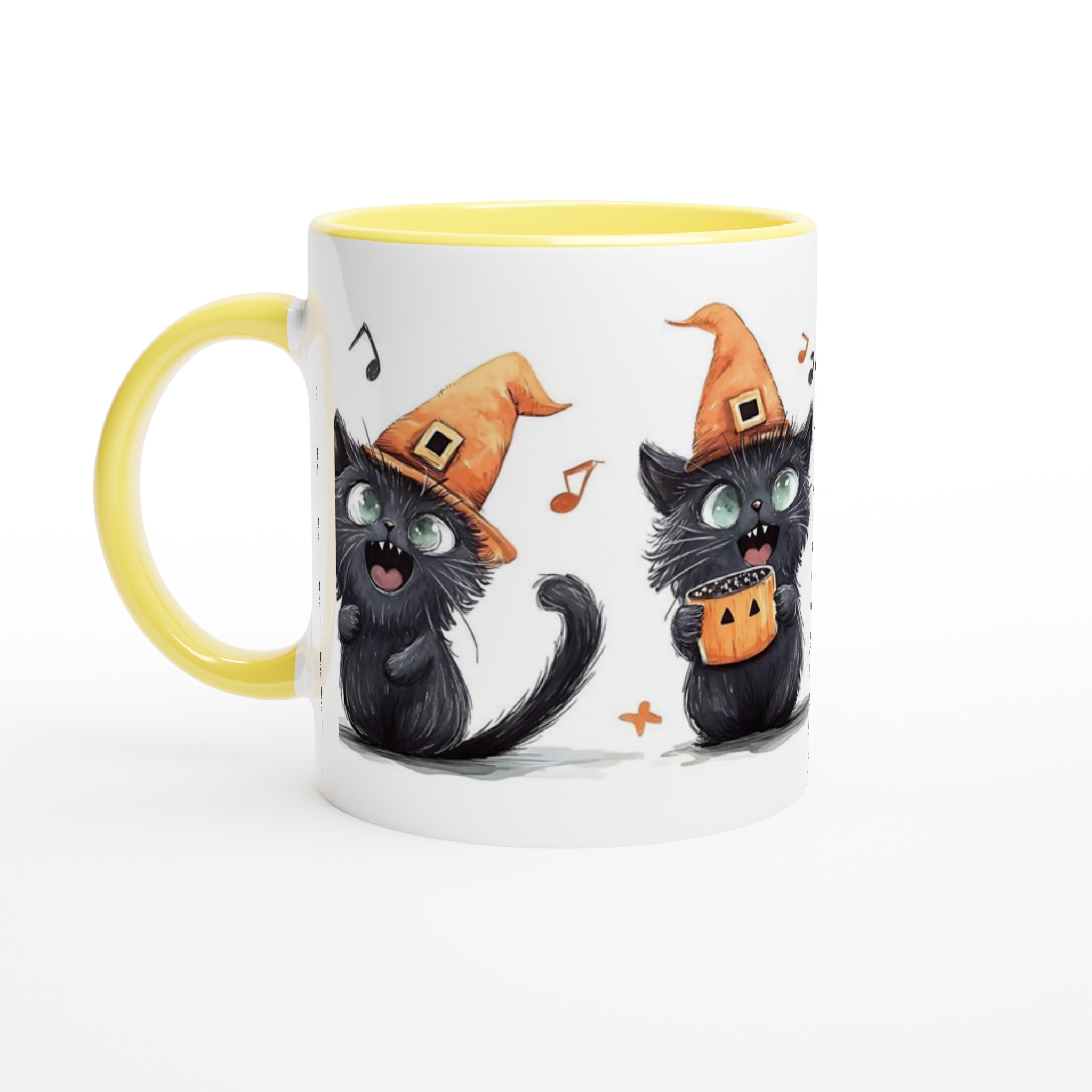 Busiga Halloween Kattar Mugg - Söta Svarta Katter med Häxhattar & Pumpalyktor i Din Valfria Färg 3 a7605af4-c353-43fa-836d-f010bb37f87e