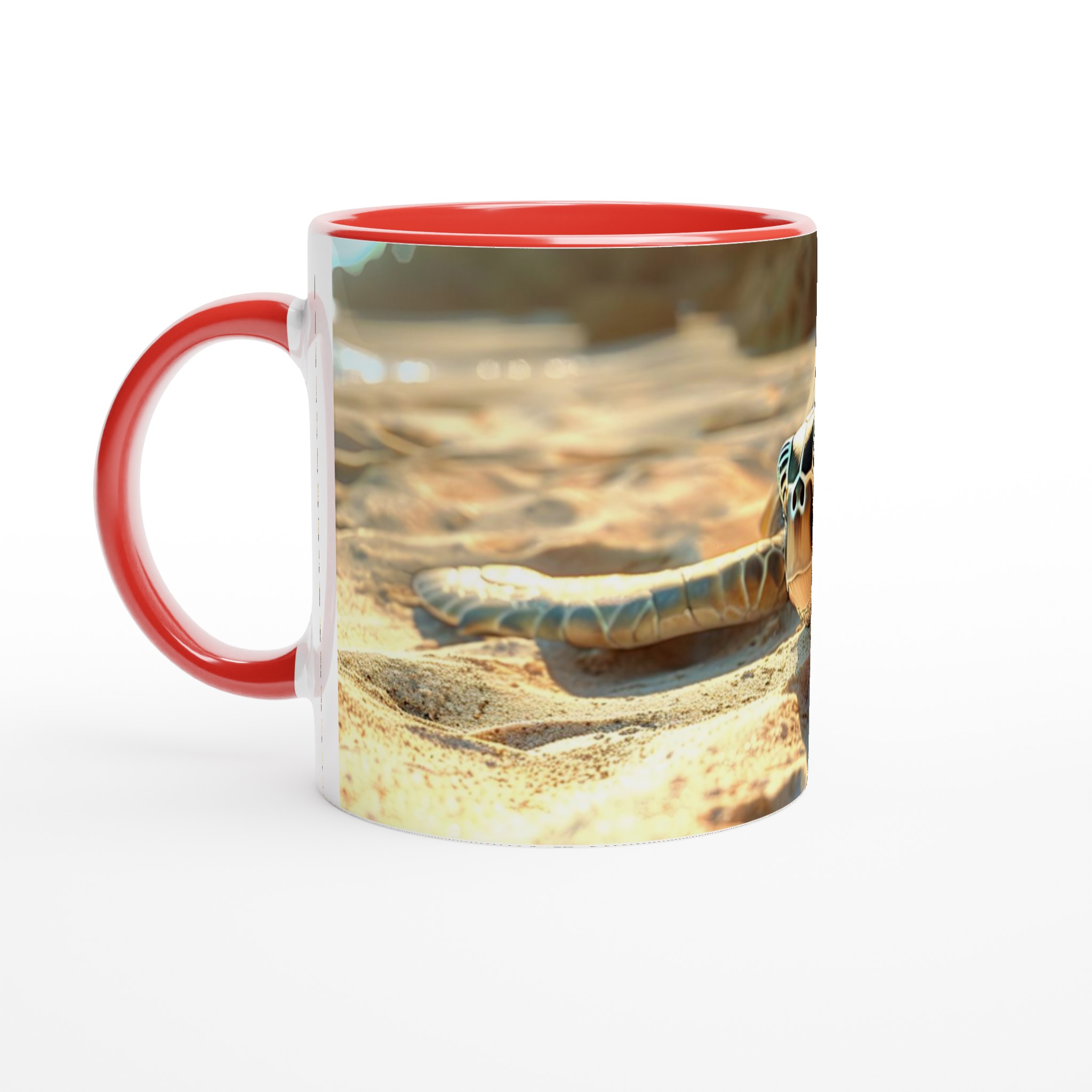 Havssköldpadda Strandmugg - 11oz Keramikmugg i ditt val av färg 5 a7d46c7c-7a00-4db6-afd2-15ba76845f68