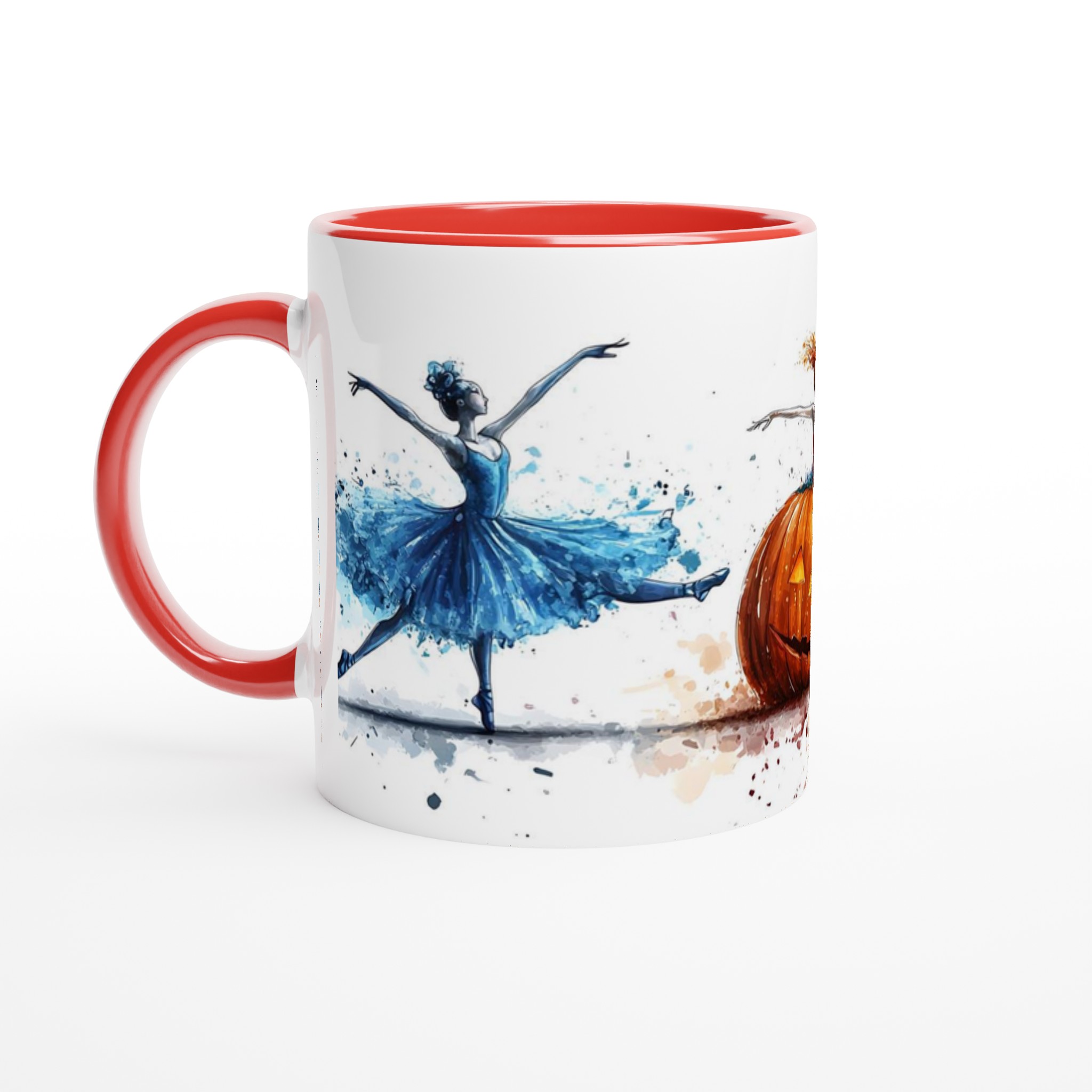 Balettinspirerad Halloween Mugg: Eleganta Dansöser & Skrämmande Pumpa i Akvarellstil 5 a7d6712b-a244-4404-8152-197b06e68777