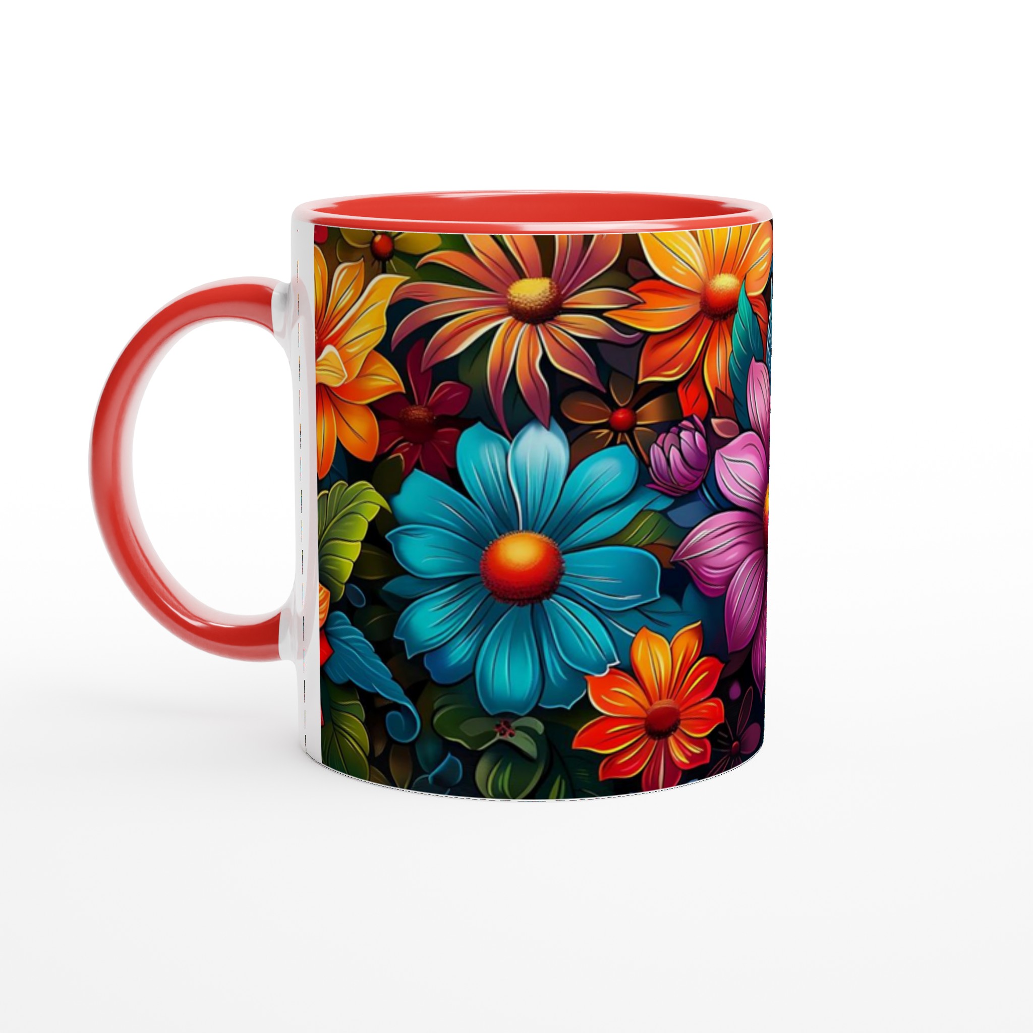 Färgsprakande Blomstermugg – 11oz Keramisk Kaffemugg i Ditt Val av 7 Livfulla Färger 6 a7ea4bc4-0d12-4858-aab3-66e7664bb0b0