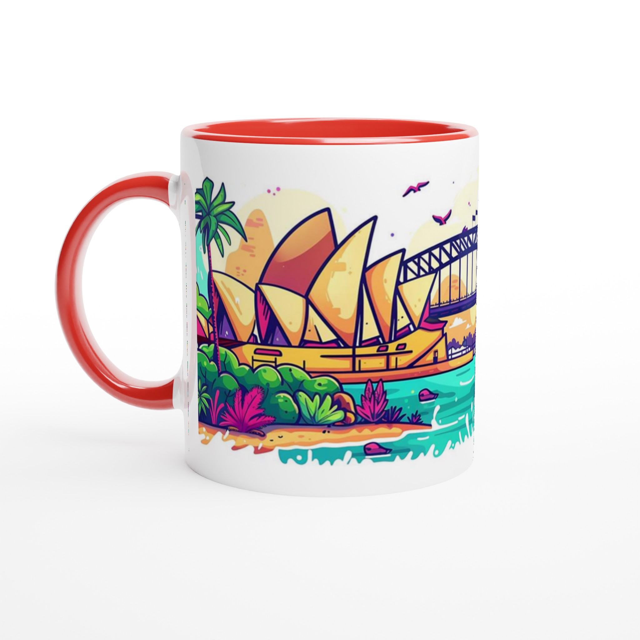 Sydney Harbor Pop Art Keramisk Mugg – Färgglad Resemugg i Valfri Färg 5 a8118b12-53a2-4ed2-9f7c-233a7d958bfe