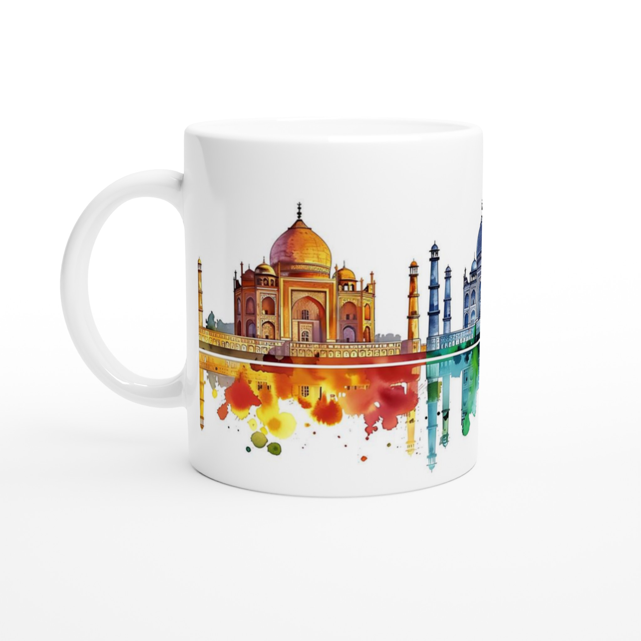 Taj Mahal Horizon: Akvarellmugg med Levande Färgstänk – Välj Din Favoritfärg 1 a81ff777-22b0-4f11-a602-2e2702f675c2