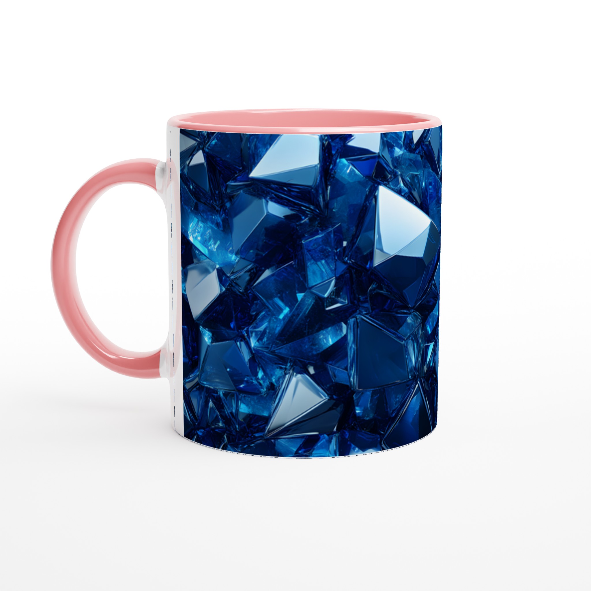 Glänsande Blå Iskristall 11oz Keramisk Mugg – Geometrisk Design för Din Favoritdryck 6 a824fb8b-450c-48d1-8163-4085cc75027e