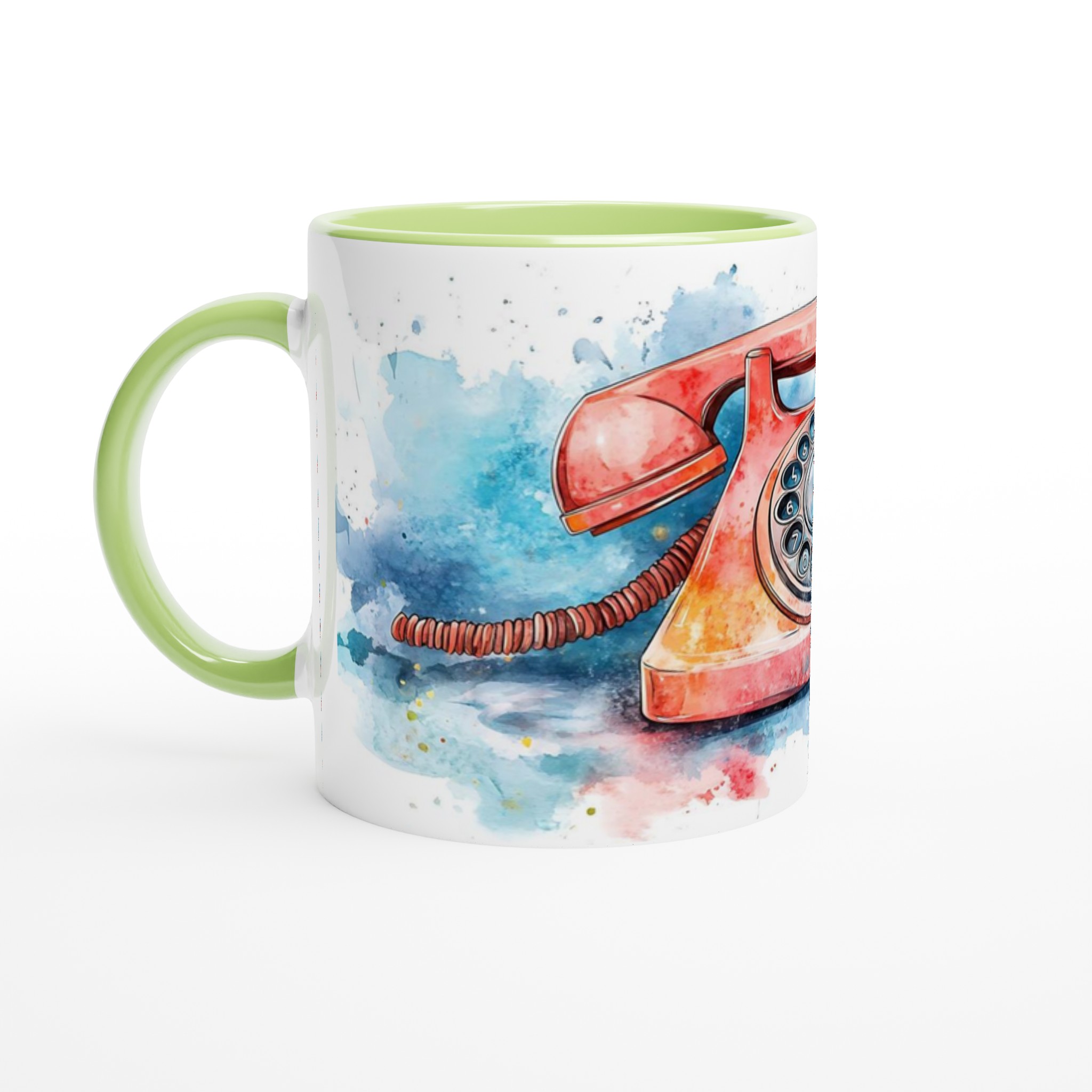 Retro Vattenfärg Telefonmugg – 11oz Keramisk Kaffekopp i Valfri Färg! 7 a85240d4-9010-4580-8045-9ff4212bb258