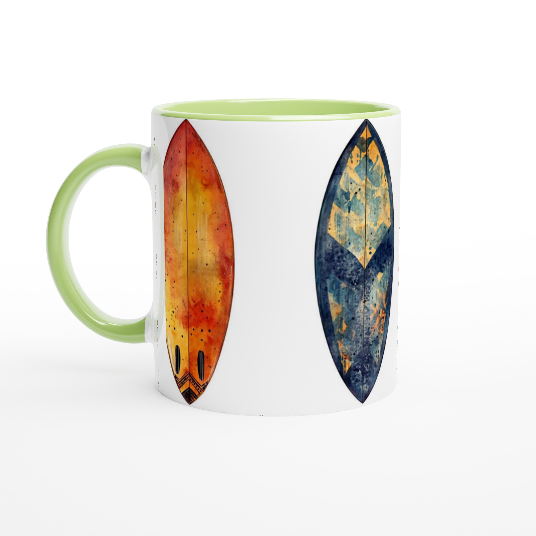 Vågig Akvarell Surfbräda Mugg – 11oz Keramisk Kaffemugg med Strandvibe, Välj Färg! 7 a864f5d1-1280-4842-a619-d6842ba7a6a7