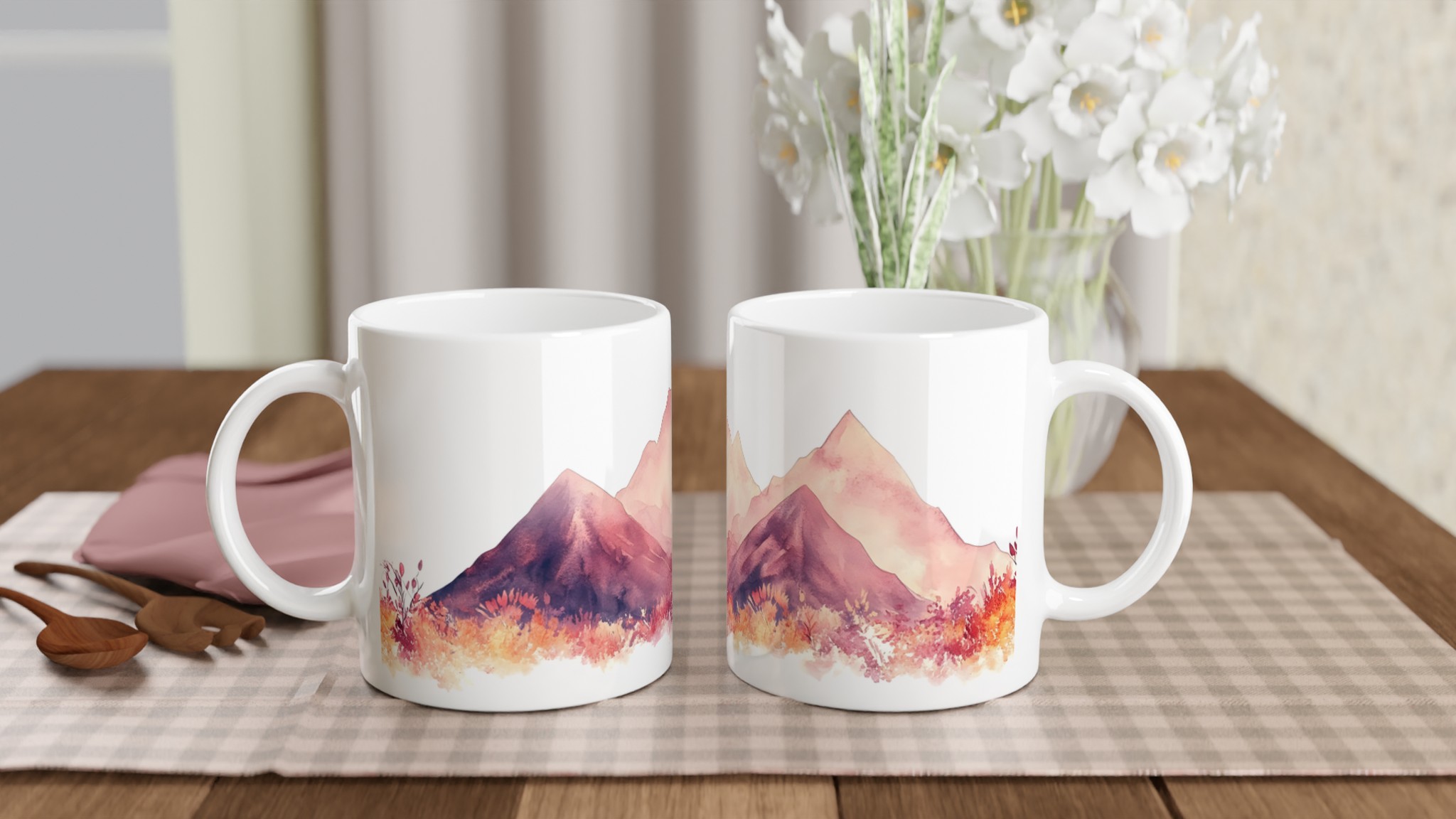 Akvarellberg: 11oz Keramisk Mugg för Avkopplande Stunder – Välj bland 7 Färgstarka Nyanser 10 a87c40d8-eacf-4922-a350-03c853201891