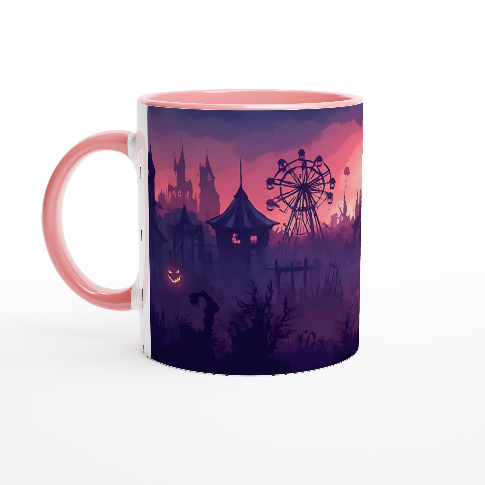 Magisk Midnatt Karneval 11oz Keramikmugg – Spöklik Charm i Rosa och Lila 6 a8bd8cc0-e667-4646-83ec-336257598615