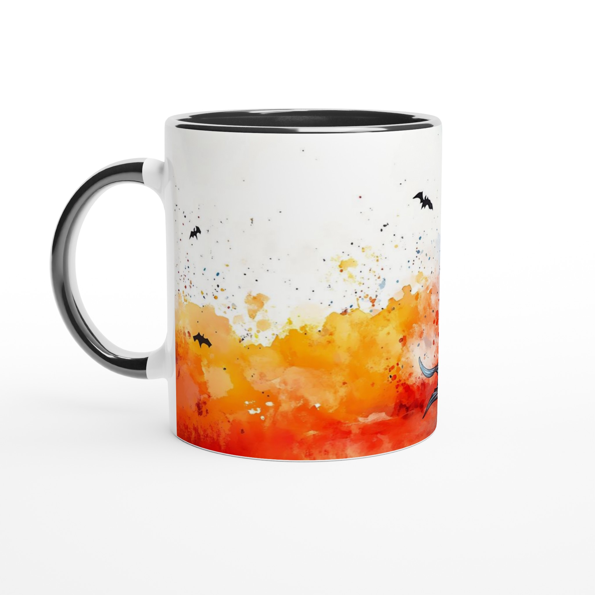 Förtrollande Halloween Själjungfru Mugg – Akvarell Magisk Pumpa & Fladdermöss – 11oz Keramisk Mugg i Valfri Färg 4 a90358cb-f6ce-4e10-9d26-453c0d3a1ba4