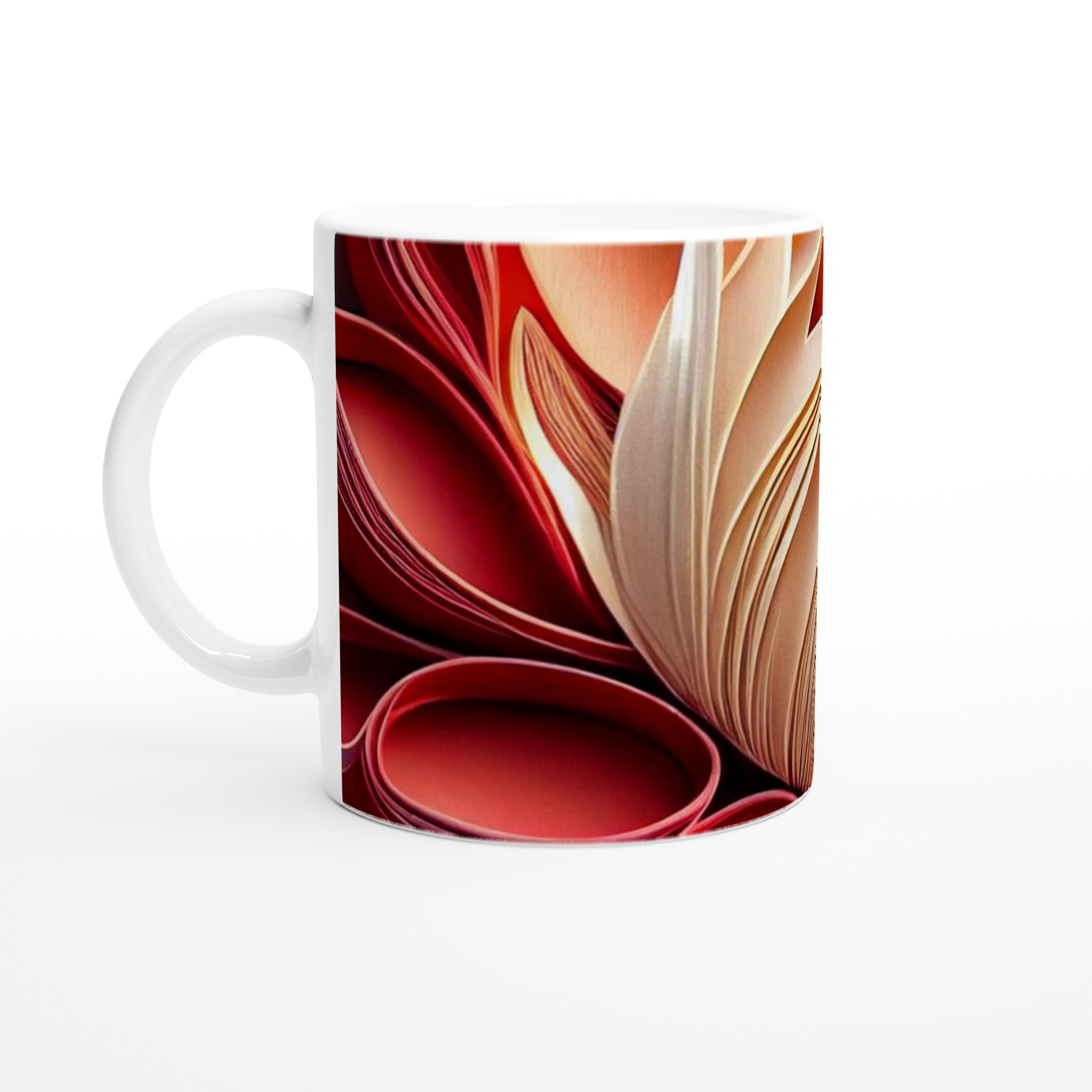 Vit 11oz Keramisk Mugg med Elegant Blommönster i Sju Vibranta Färger 1 a921f341-2755-46e3-8033-f92240b6d3e9