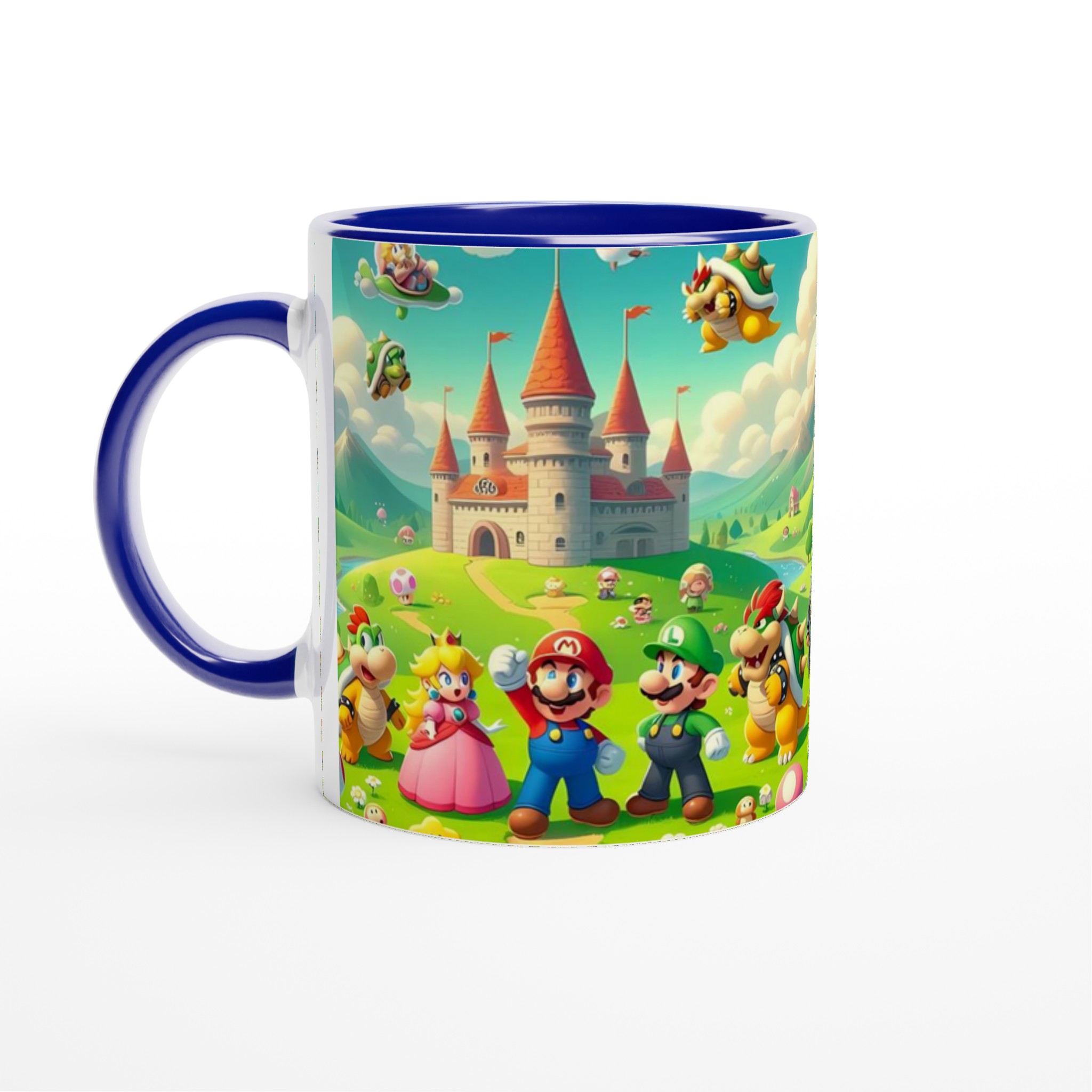 Vit 11oz keramisk mugg med färgstarkt Super Mario-världsmotiv i valfri keramisk färg 2 a9241d04-6602-4d48-b86d-f2c74290a9d6
