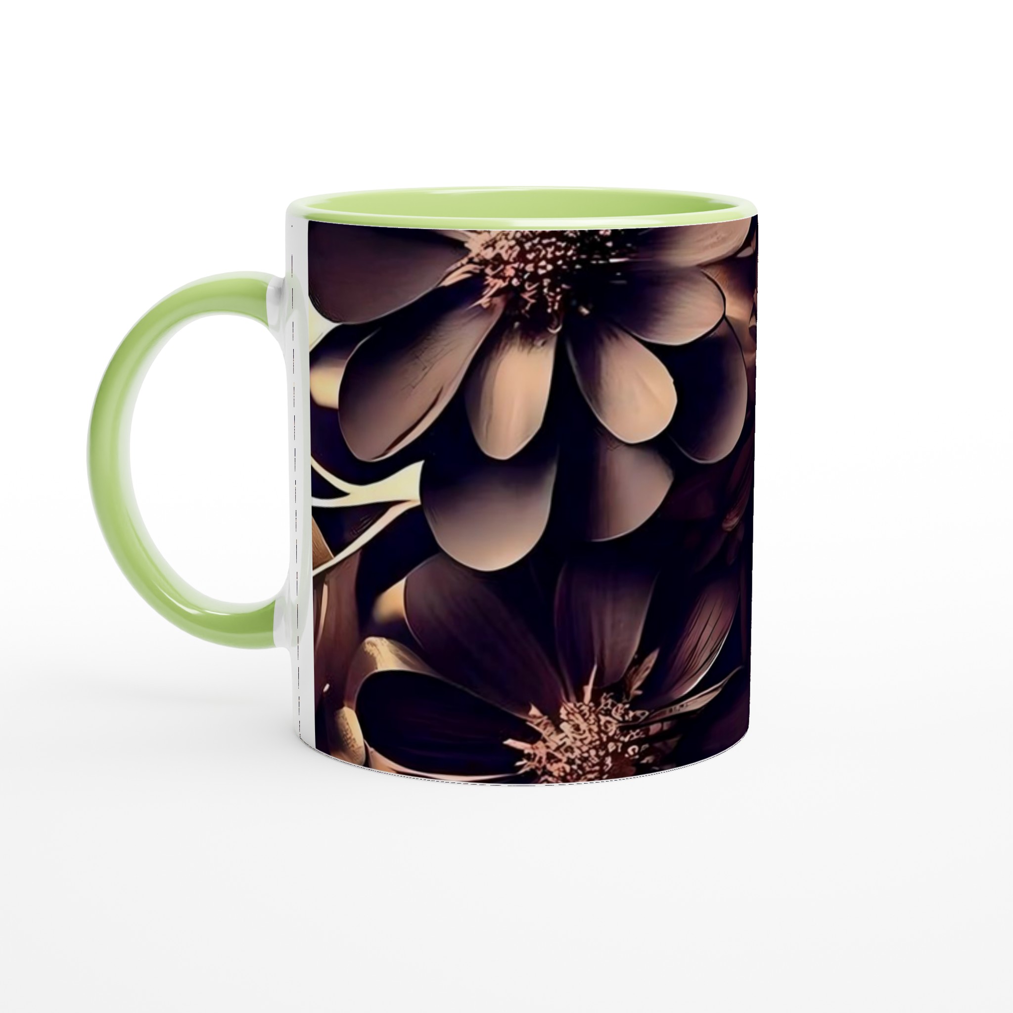 Premium 11oz Keramisk Mugg med Eleganta Mörka Blommor – Välj Din Färg 7 a9578c9d-42e5-4559-bf57-7f36882eecbb