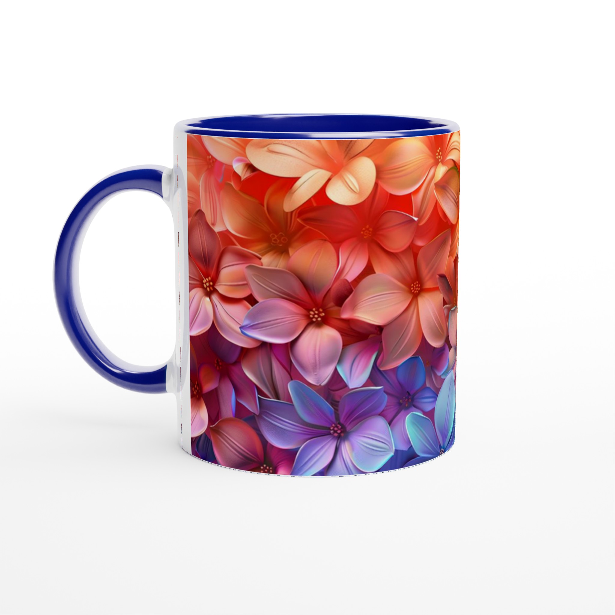 Färgsprakande Blomstermugg – 11 oz Keramisk Kaffemugg i Ditt Val av 7 Livfulla Nyanser 2 a957cb2d-a4ee-44f8-98c1-c0af7ff649cc