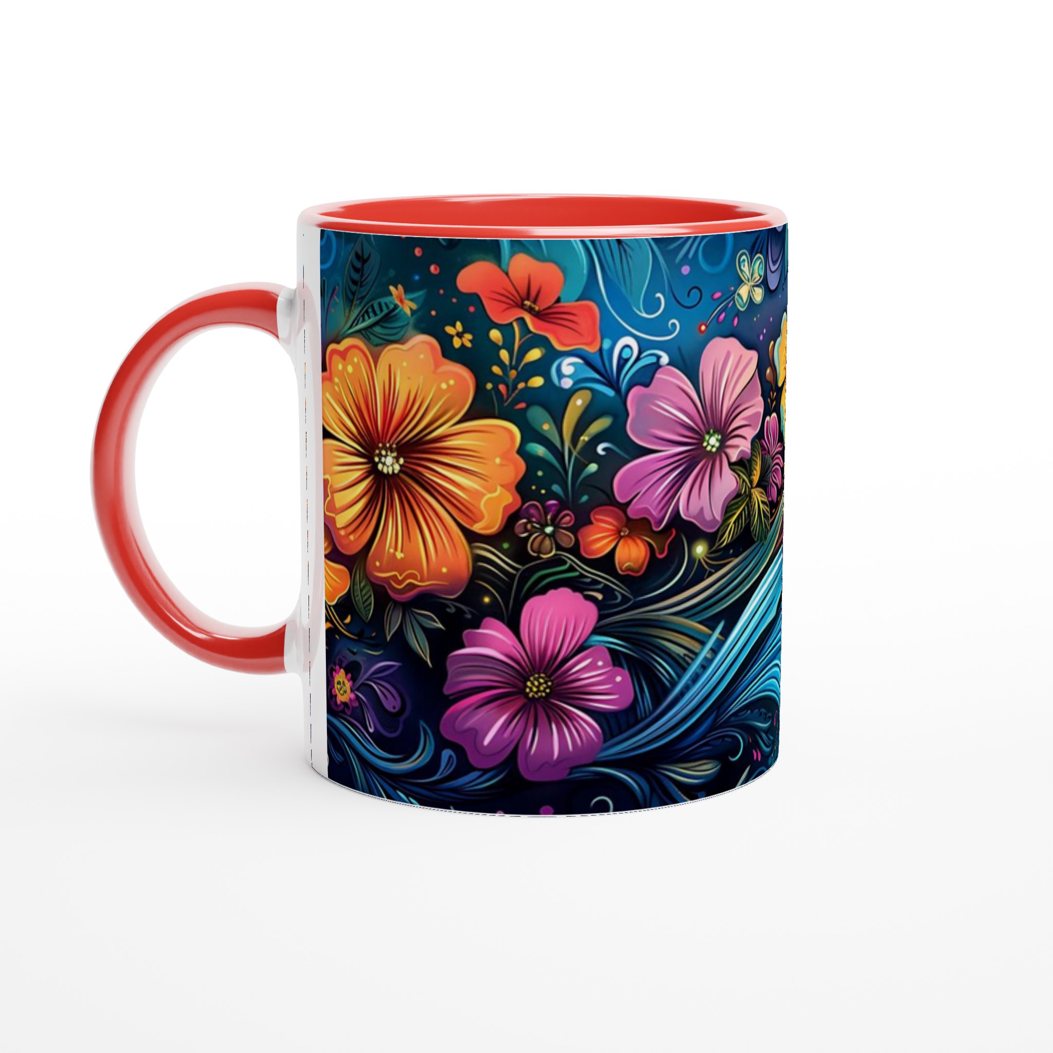 Färgsprakande Blomstermugg – 11oz Keramikmugg med Livfull Konst & Valfri Färg 5 a9622eaf-9c63-4b48-ad02-5a5238710423