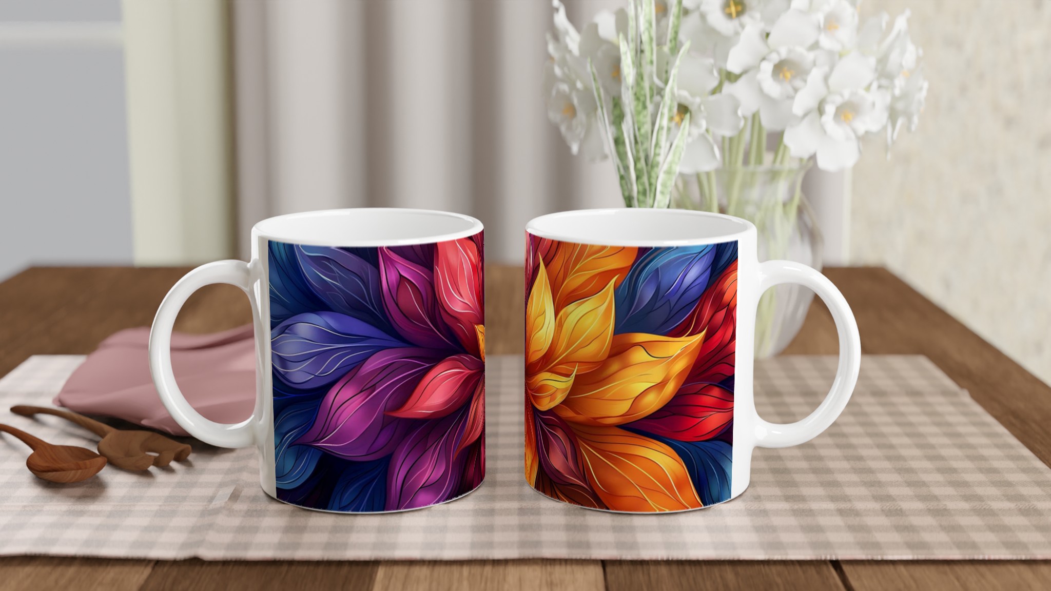Abstrakt Blommig 11oz Keramisk Mugg – Konstfull Design i Levande Färger, Välj Din Favoritnyans! 10 a9651602-de52-4070-b9ed-bc4da0d9cce4