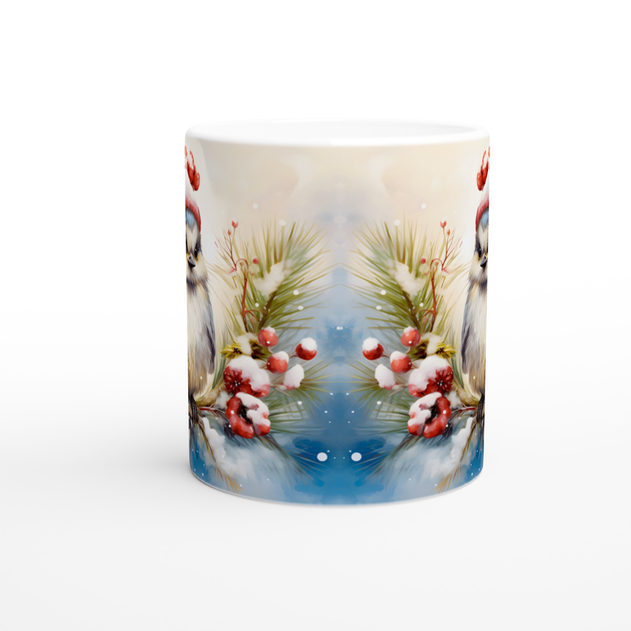Vinterfågel Keramikmugg - Charmig design med tomteluva och snöiga bär, tillgänglig i 7 färger 8 a9651a69-8fc7-486b-921a-bf7b4906252d