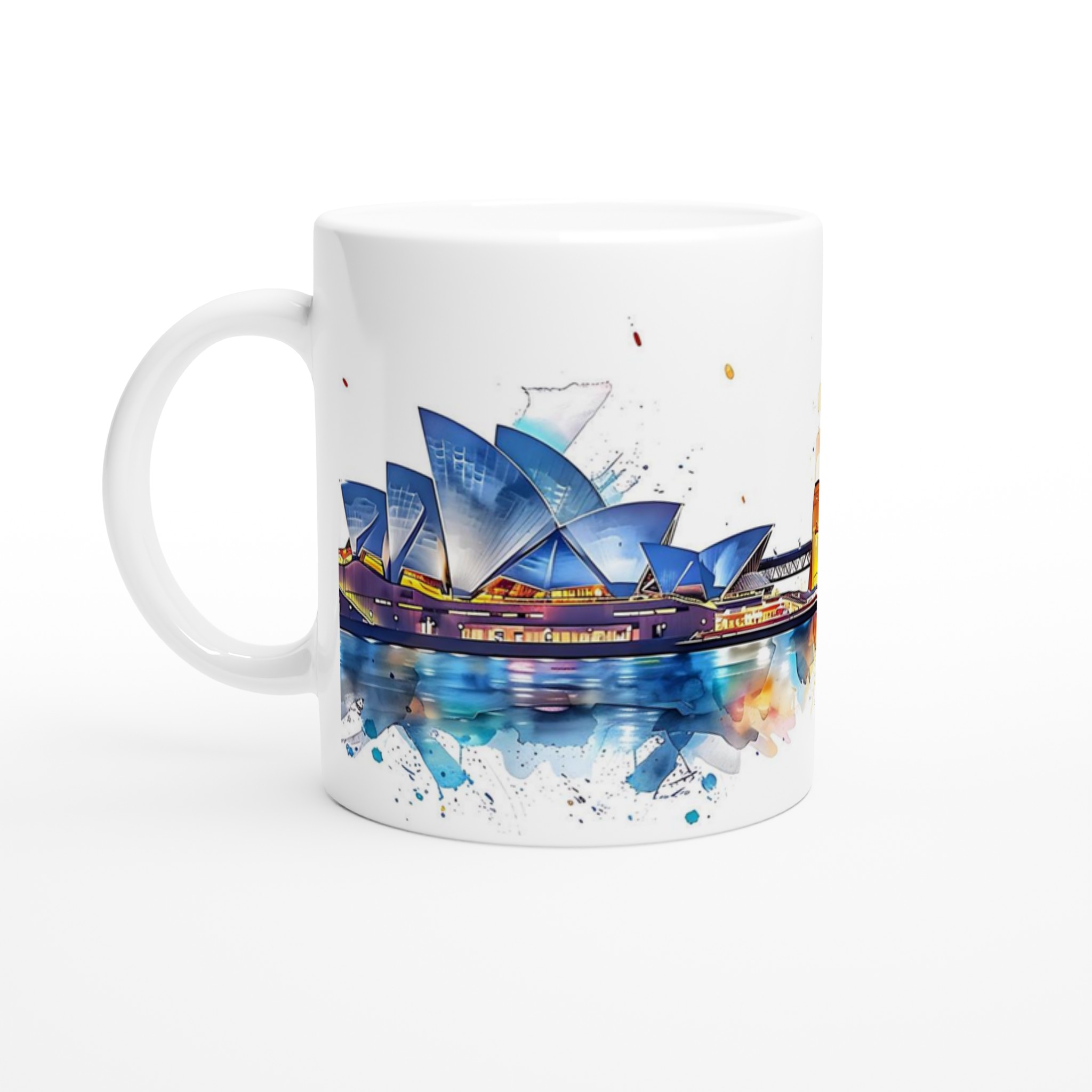 Sydney Skyline Akvarell Mugg – Färgstark Keramisk Kaffekopp 11oz 1 a9681ec3-c2c7-4171-93b2-438810e92e24
