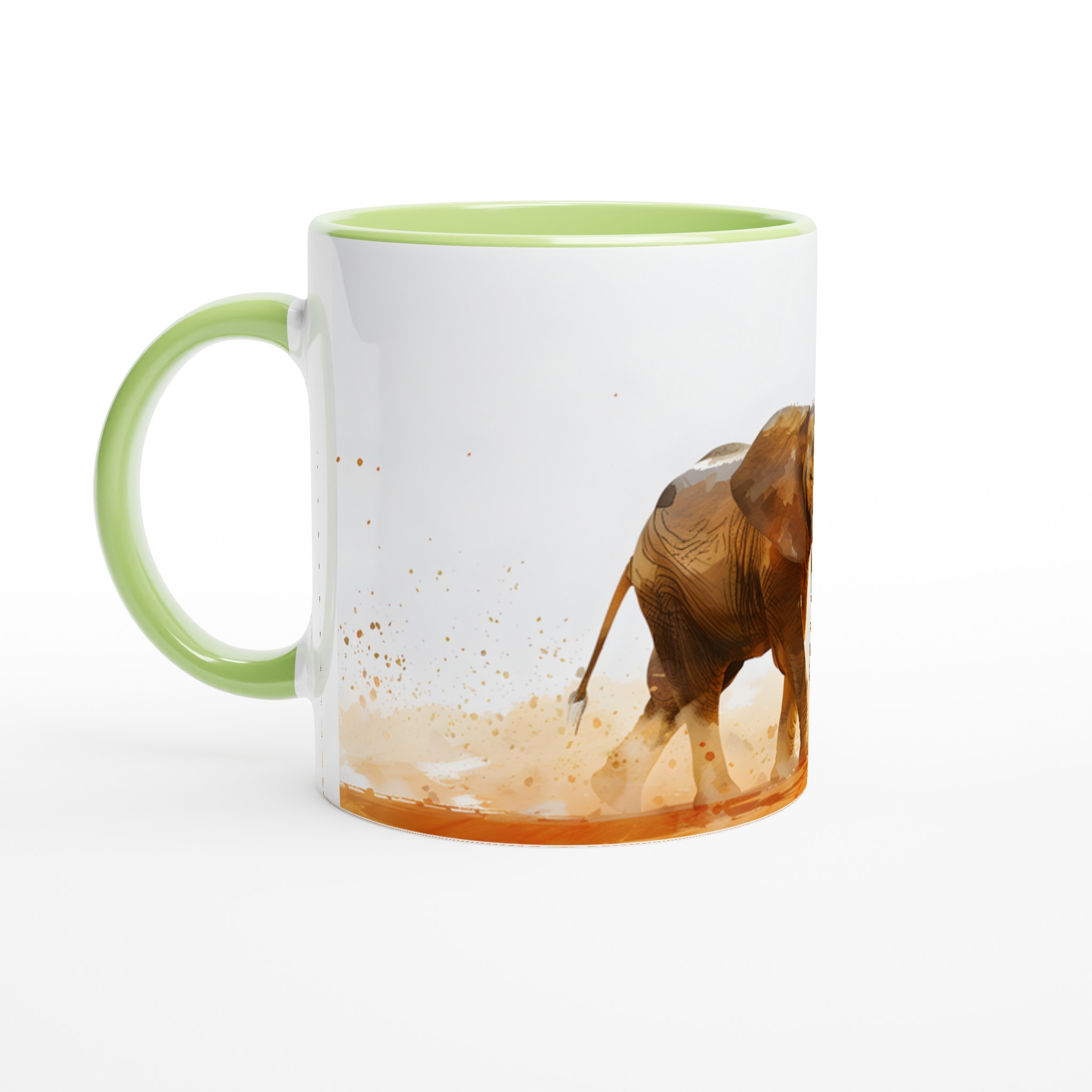 Majestätisk Elefant Mugg – Konstnärlig Akvarell Design i Varm Orange & Brun Toner, 11oz Keramikmugg 7 a97768cb-7274-40b7-94be-a0339035374f