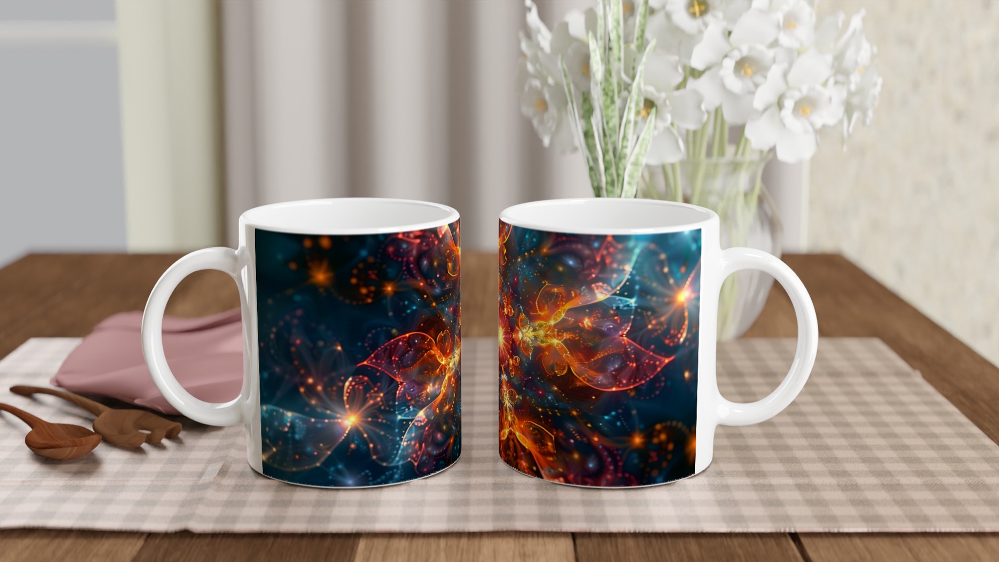 Kosmisk Blomster Keramikmugg - 11oz, Välj Din Färg! 10 a98b6ecd-727b-4c5f-ac1e-3ba574539013