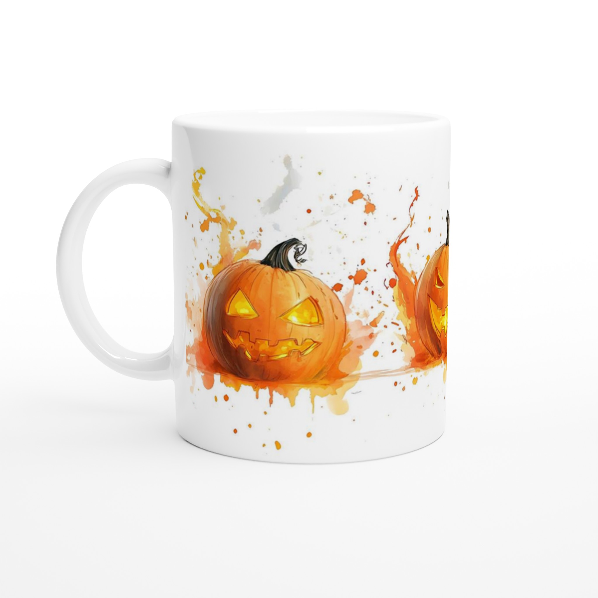 Skrämmande Jack-O'-Lantern Keramikmugg – Halloween Vattenfärg Design, Välj din Färg 1 a99d2fbe-2f4f-40aa-90ac-4a61b954723a